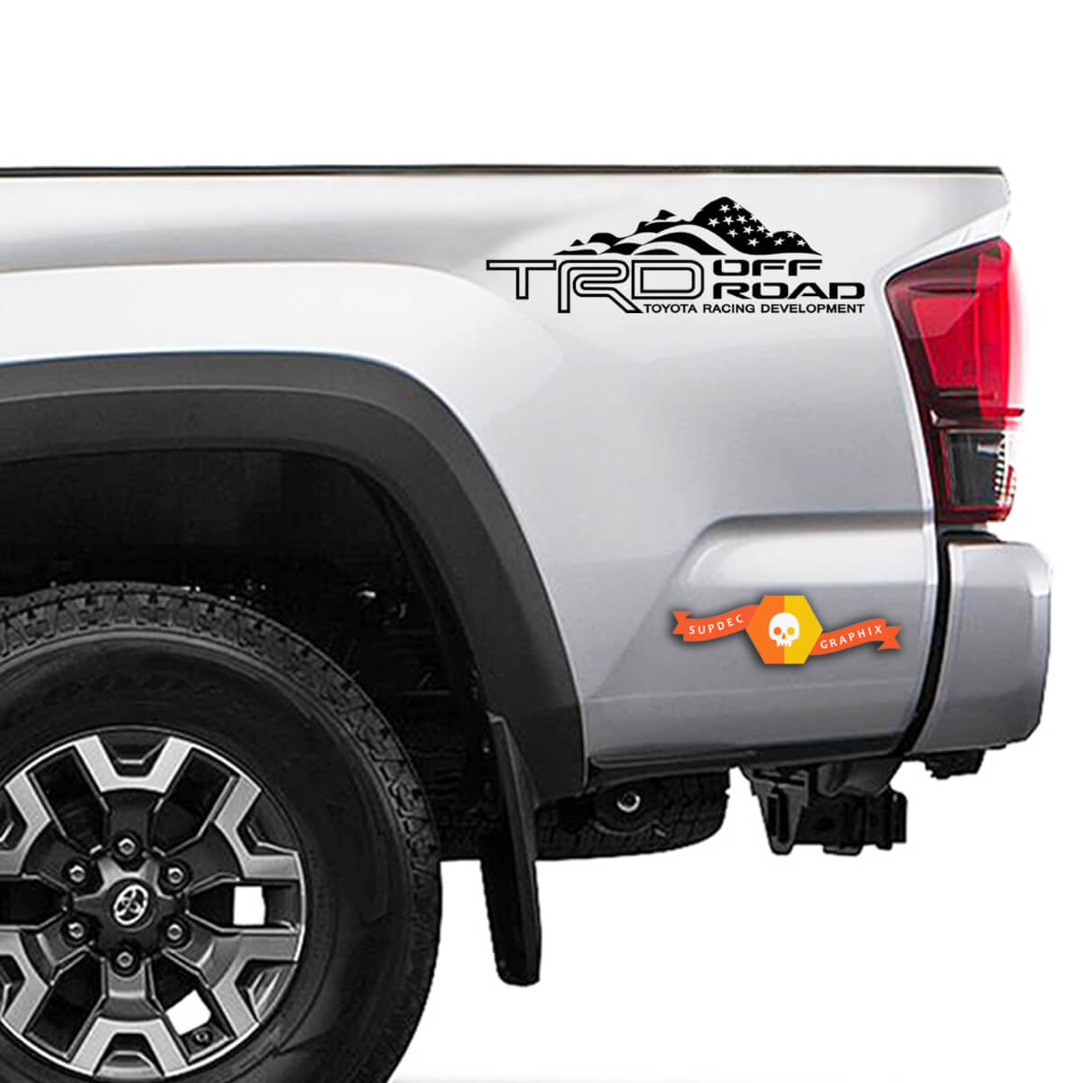 TRD Mountain American Flag -Aufkleber Aufkleber Vinylbetten Toyota Truck Tacoma Tundra Off Road Grafik