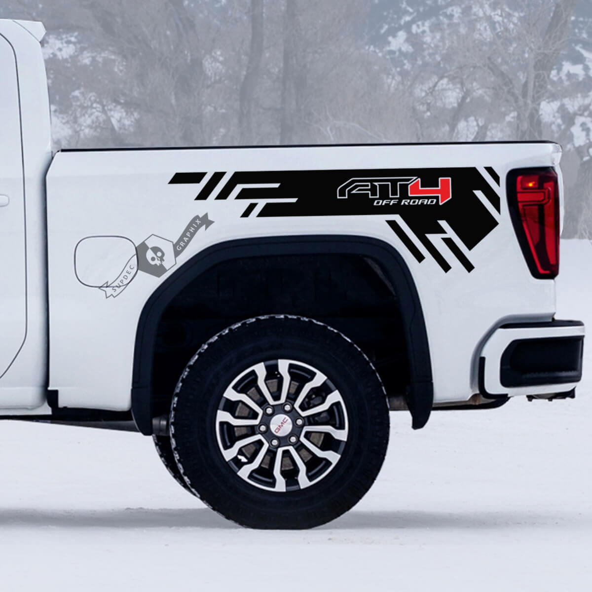 2 GMC GM Sierra 1500 AT4 Side Bed Off-Road 4x4 Aufkleber Aufkleber 2 Farben
