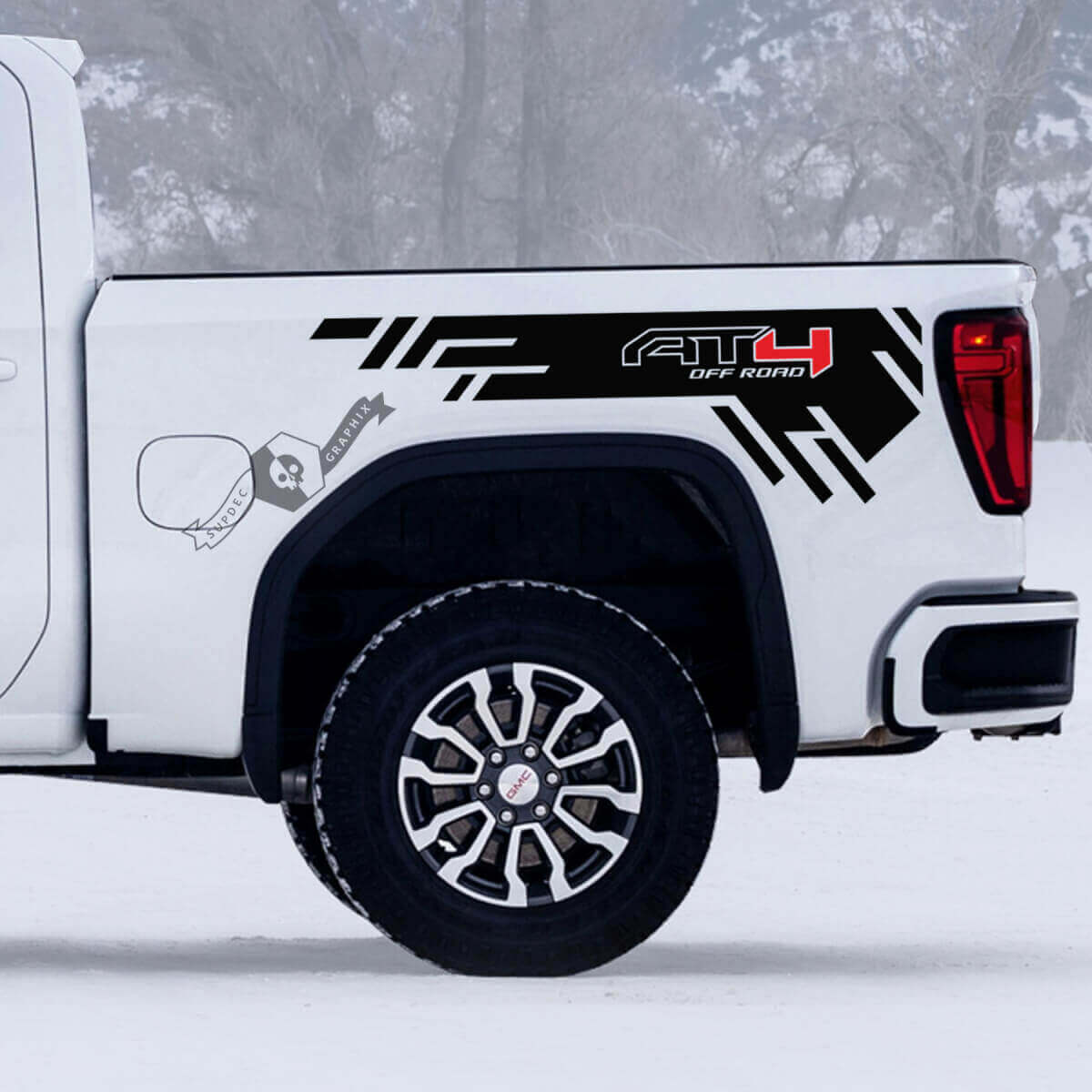AT4 Off-Road Vinyl-Aufkleberset für die Ladebordwand des GMC Sierra 1500