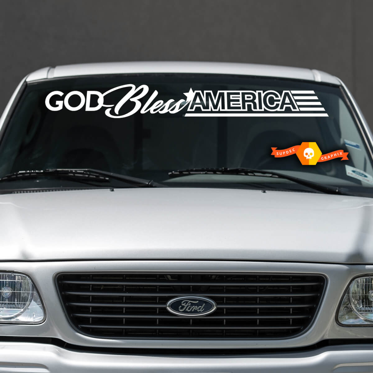 God Bless America Nissan Ford Chevrolet Jeep Auto- Windschutzscheiben-Aufkleber, Grafik, passend für alle Modelle