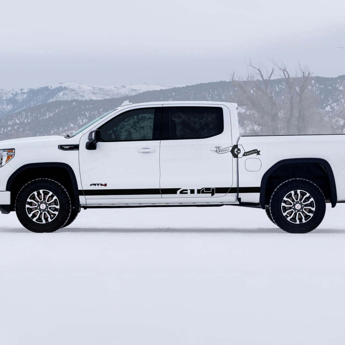 AT4 Schwellerstreifen Vinyl-Aufkleber-Set für GMC Sierra 1500