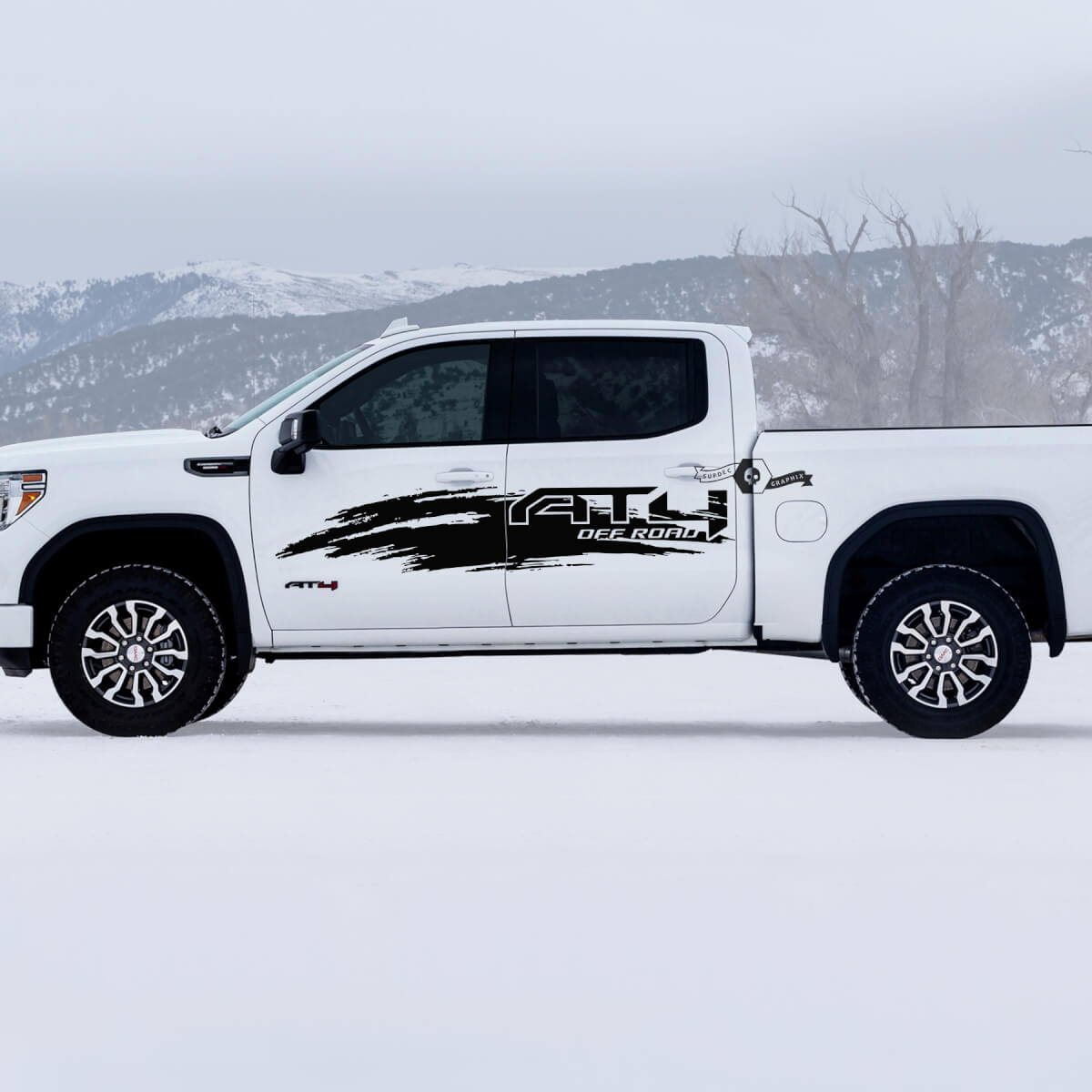 2 neue GMC GM Sierra 1500 AT4 Doors Splash Off-Road Side Bed Destroyed Вestroyed Aufkleber Aufkleber
