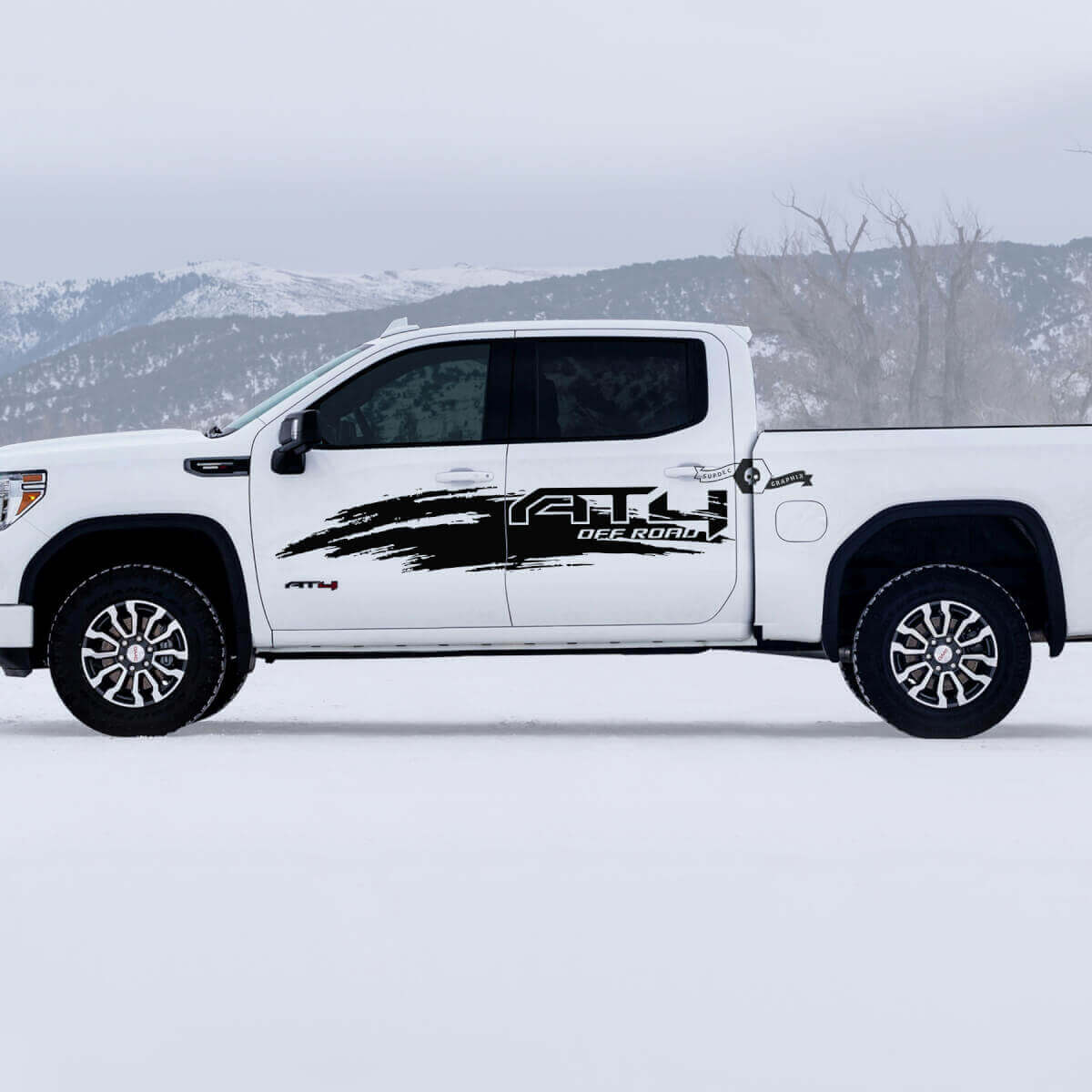 AT4 Schlamm-Spritz-Stil Seiten Vinyl-Aufkleber Set für GMC Sierra 1500