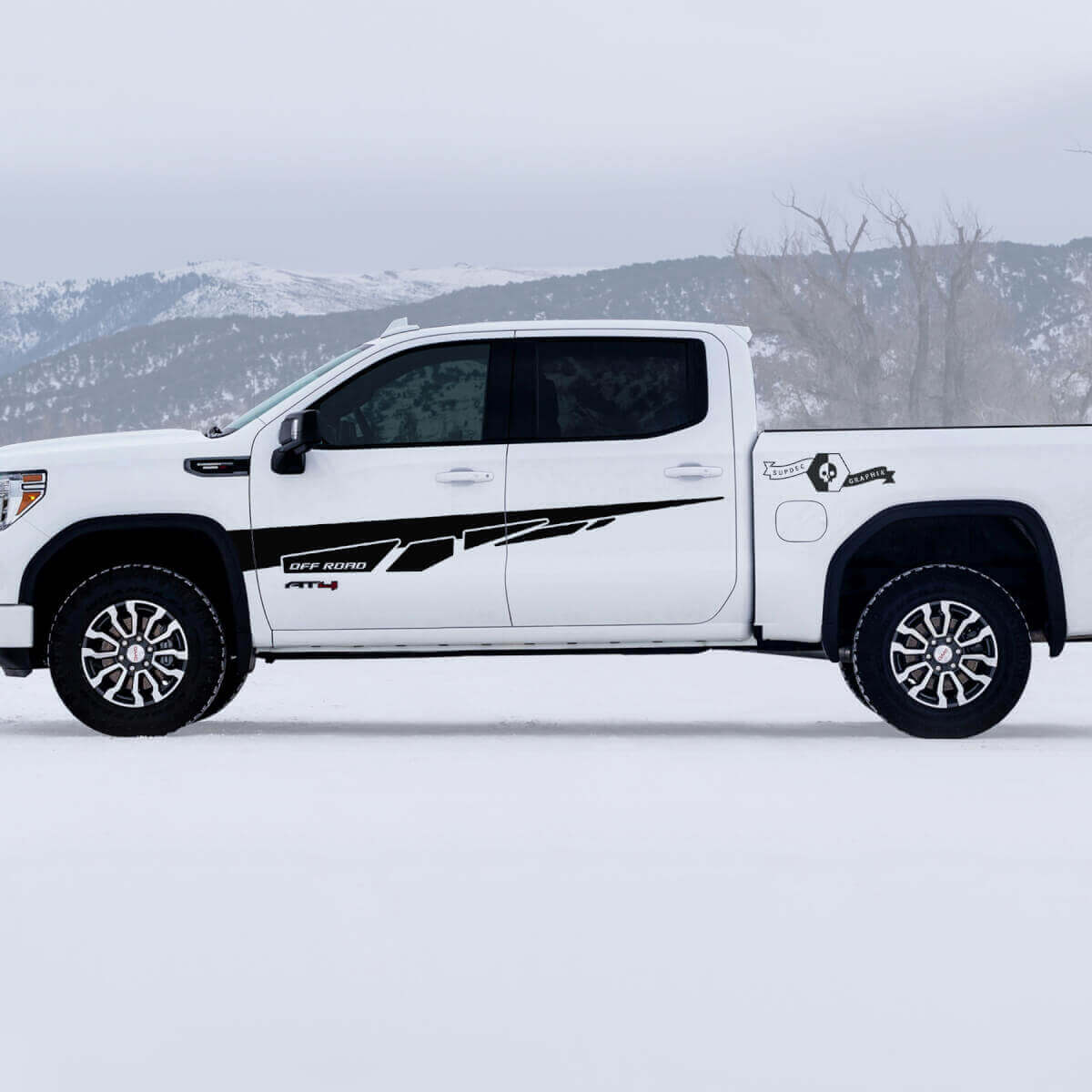 AT4 Off-Road Seiten-Tür Vinyl-Aufkleber Set für GMC Sierra 1500