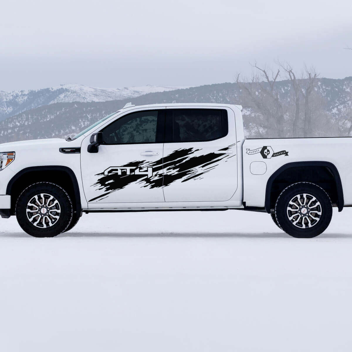 AT4 Used-Look Seiten-Vinyl-Aufkleber-Set für GMC Sierra 1500