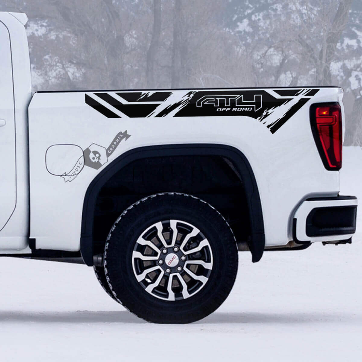 AT4 Off-Road Verwitterte Seitenwand Vinyl-Aufkleber Set für GMC Sierra 1500