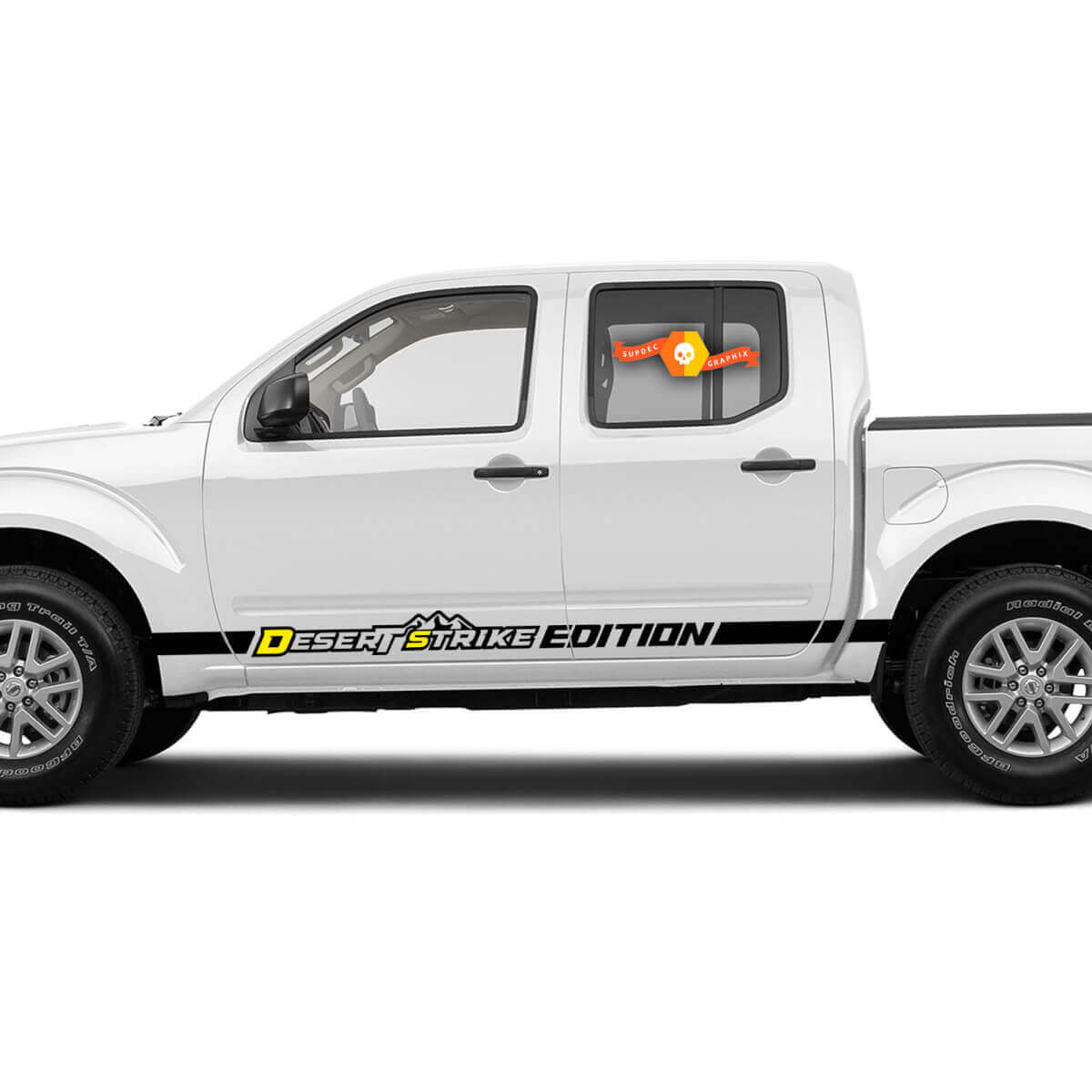 Paar Nissan Nissan Wüstenstreifen Mountain Runner Vinyl Bettseitenstreifen Pro4x Aufkleber Türsticker
