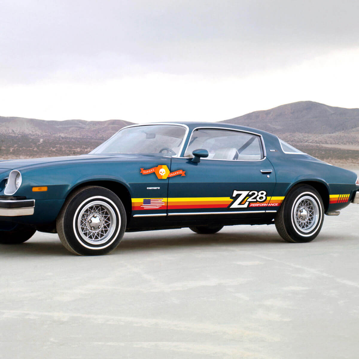 Paar Chevrolet CAMARO Z28 Türaufkleber klassisch 1974 - 1981 Vintage Streifen
