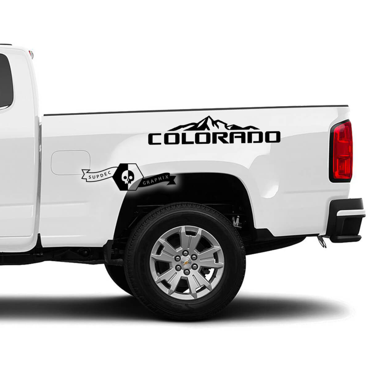 Paar Seitenbettgebirge Colorado Vinyl Aufkleber Aufkleber Grafik 2022+ Chevy Colorado erweitert