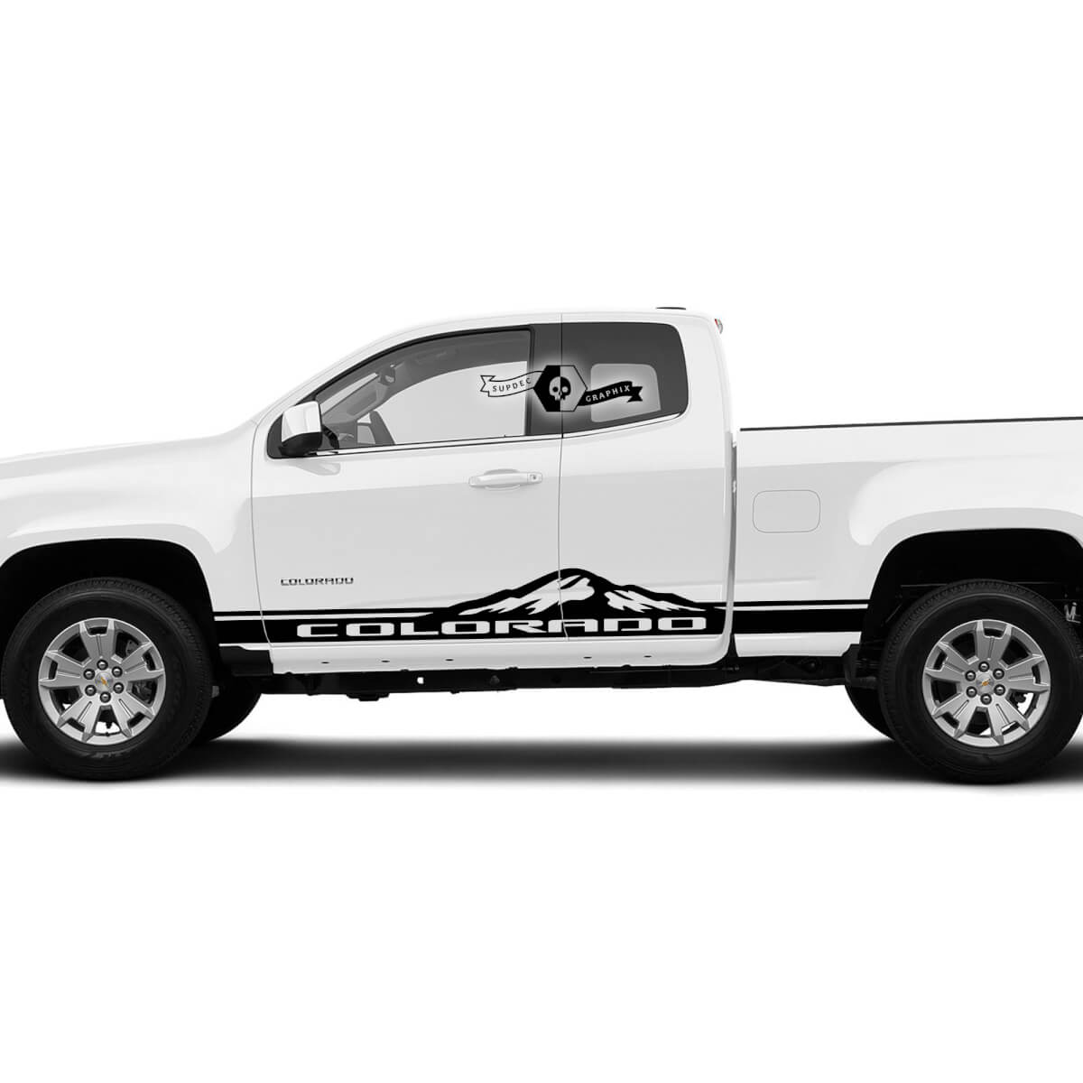 Paar neue Berge Türen Stripe Vinyl Aufkleber Aufkleber Grafik 2022+ Chevy Colorado erweitert