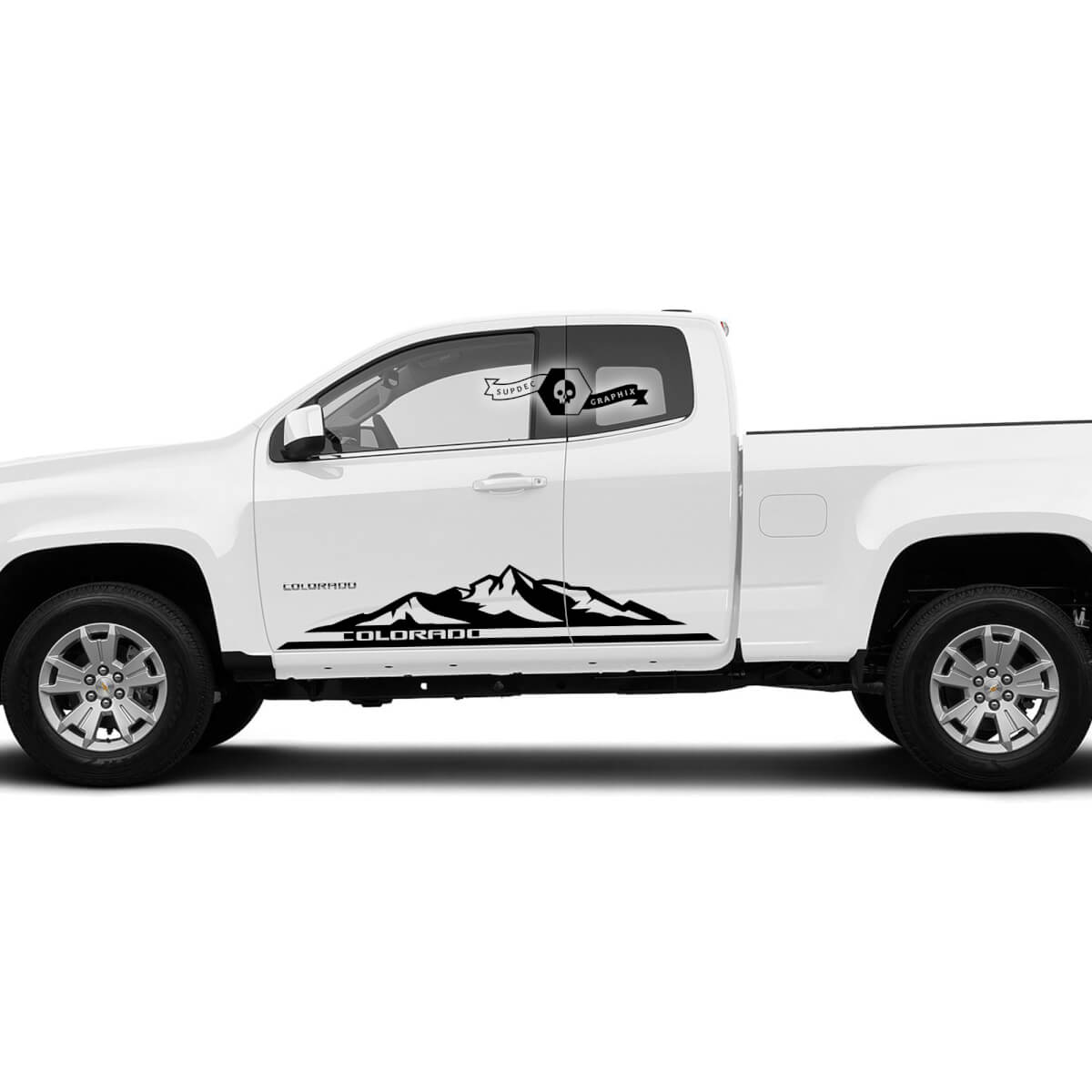 Paar Doors Mountains Colorado Vinyl Aufkleber Grafik 2022+ 2023+ Chevy Extended
