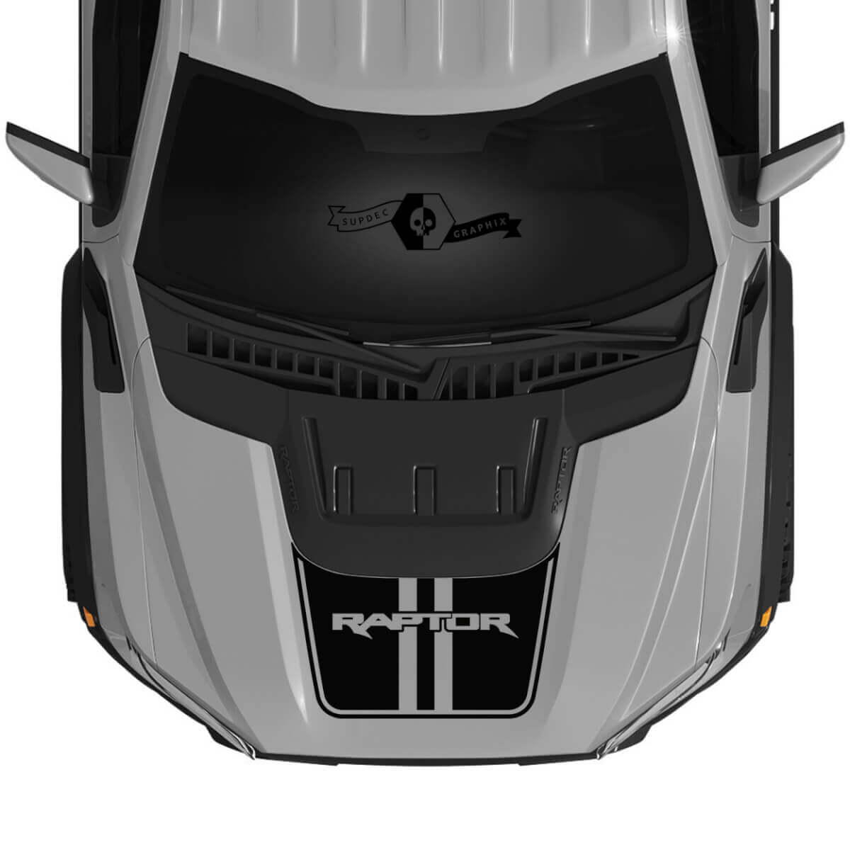 Vinyl-Aufkleber-Kit mit doppelten Haubenstreifen für Musclecar F-150 2022+