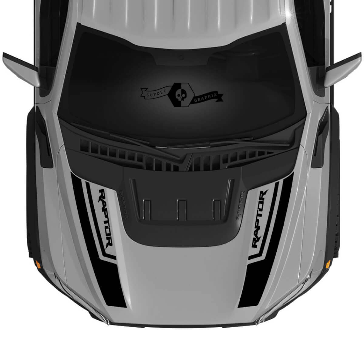 SVT-Stil Motorhauben-Logo-Streifen Vinyl-Aufkleber-Kit für Musclecar F-150 2022+