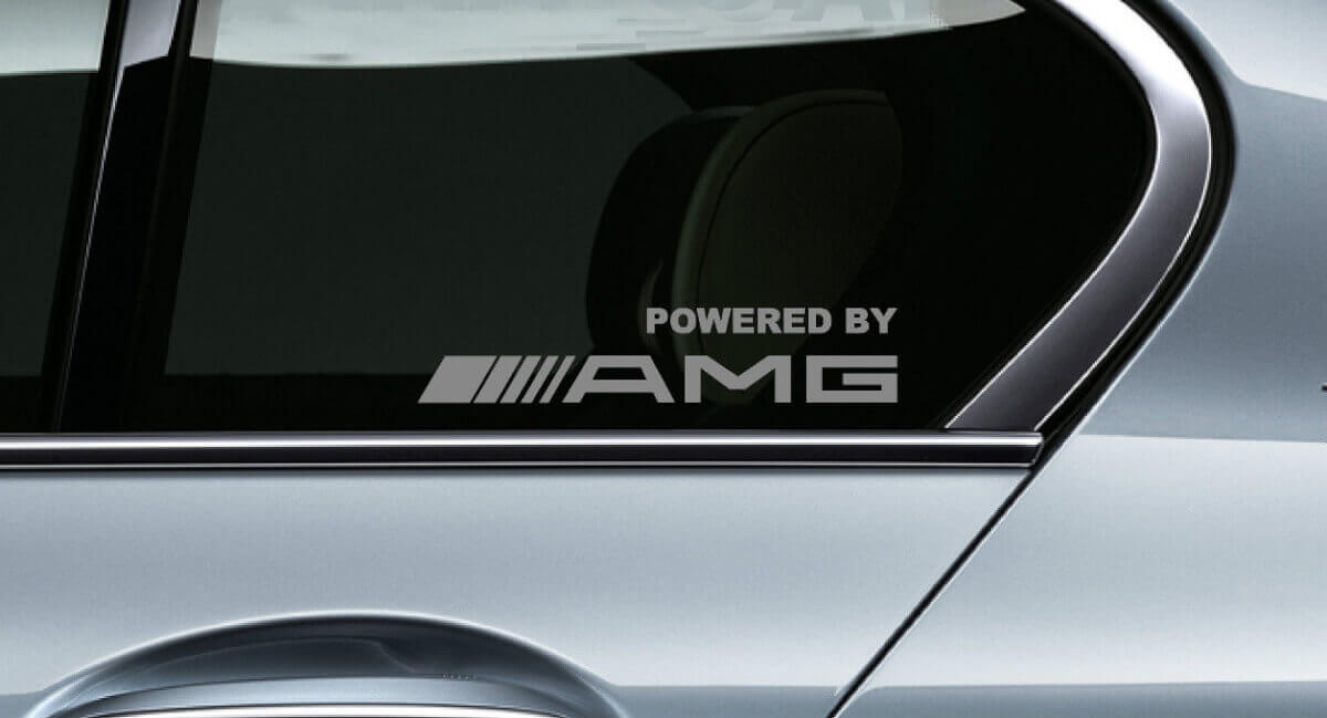 Angetrieben von AMG Style Fenster Vinyl Aufkleber Set für Mercedes-Benz