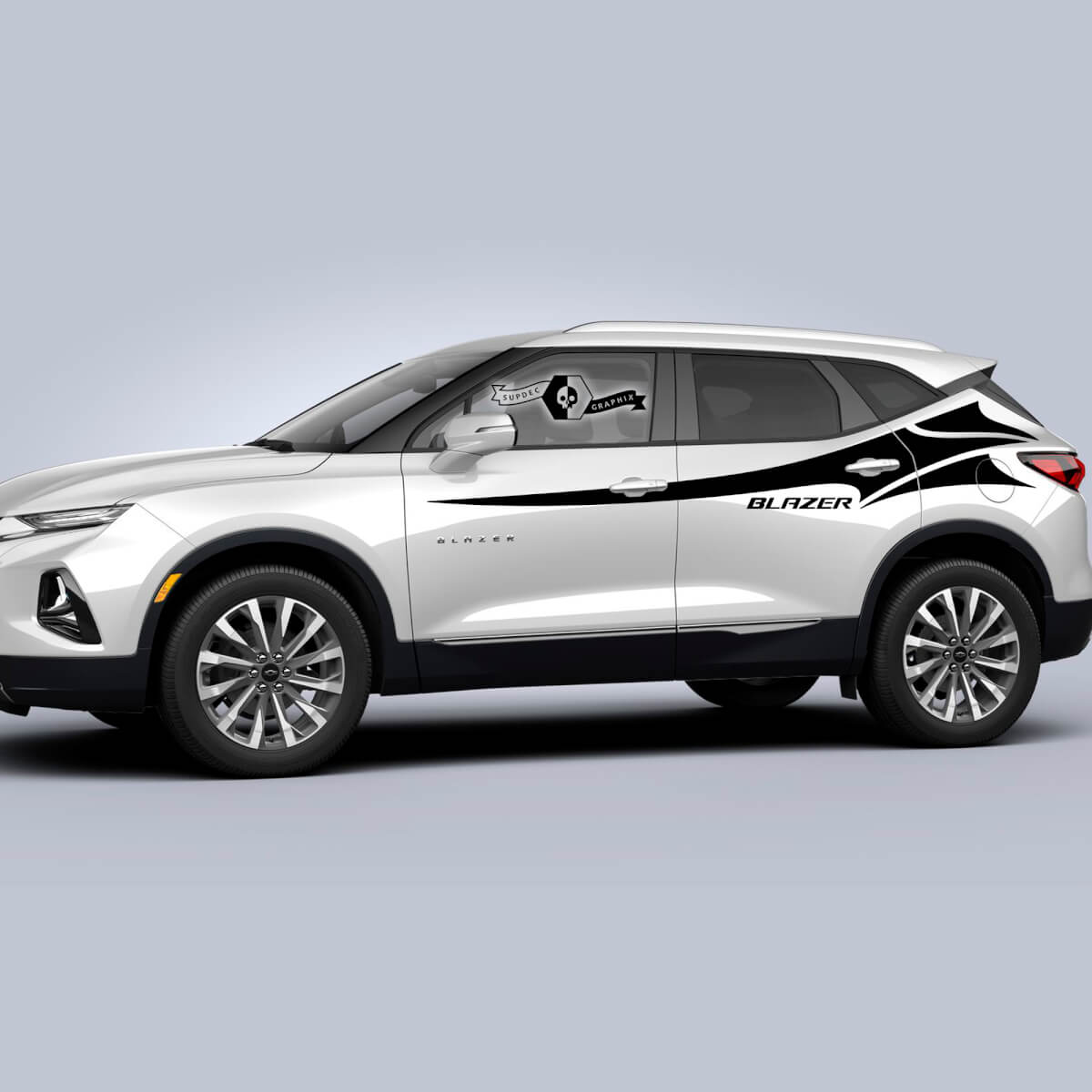 Paar Chevrolet Blazer 2023 Grafikabziehbilder Türen Seitenstreifen Wrap Vinyl -Aufkleber Aufkleber