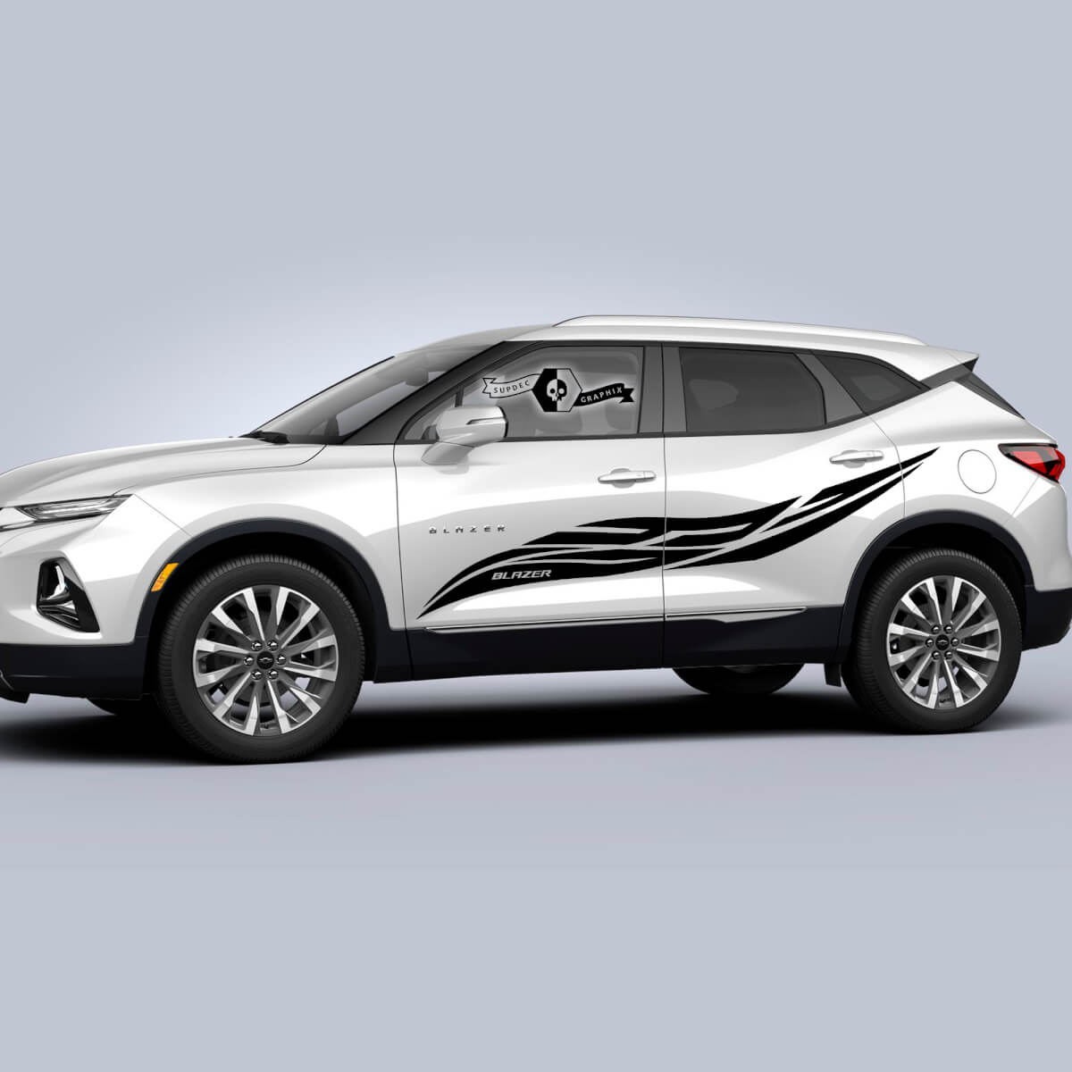 2x Chevrolet Blazer 2023 Grafikaufkleber Türen Wellen Seitenstreifen Wrap Vinyl Aufkleber