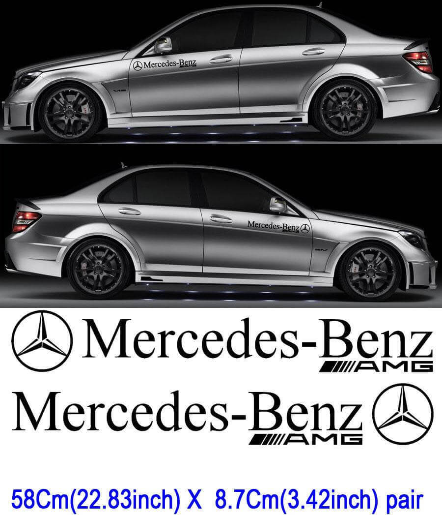 AMG Style Seitentür Vinyl-Aufkleber Paar für Mercedes-Benz Fahrzeuge