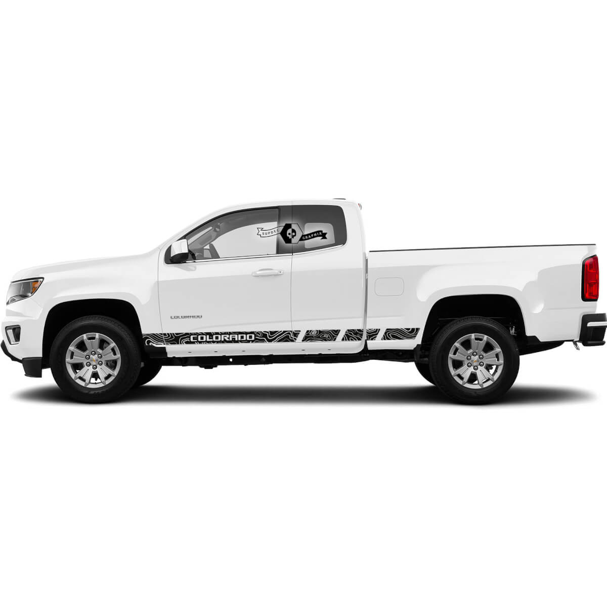 Paar Chevrolet Colorado Side Rocker Panel Stripes Contour Line Doors Vinyl Aufkleber Aufkleber
