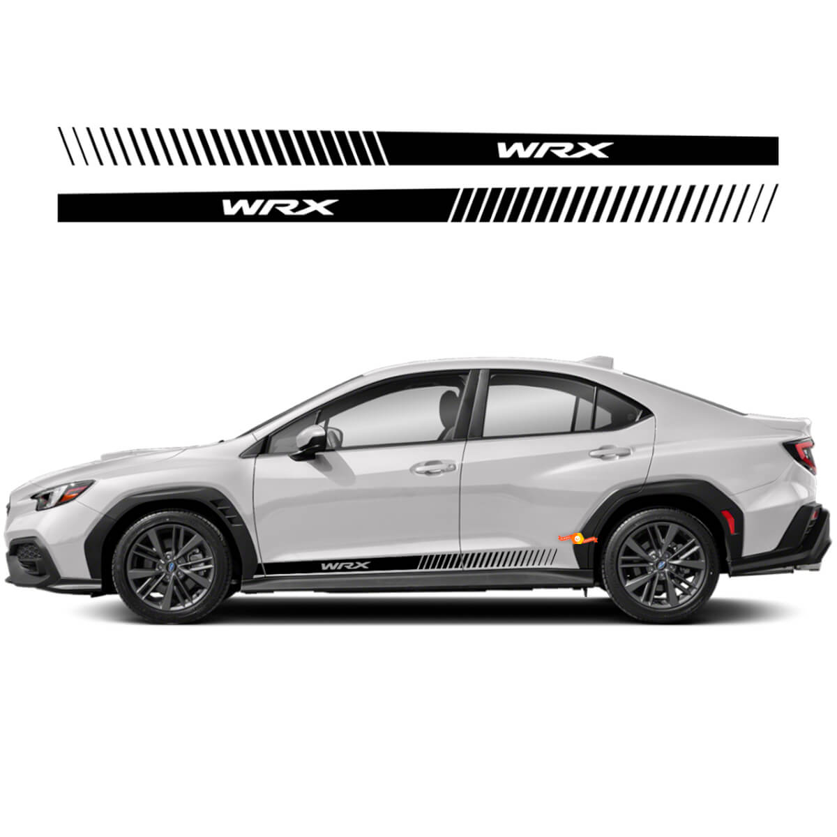 Paar Rocker -Panel -Seitenrock Vinyl Body Car Stripe Racing Vinyl Decal Aufkleber Fit Suba Wrx Impreza
