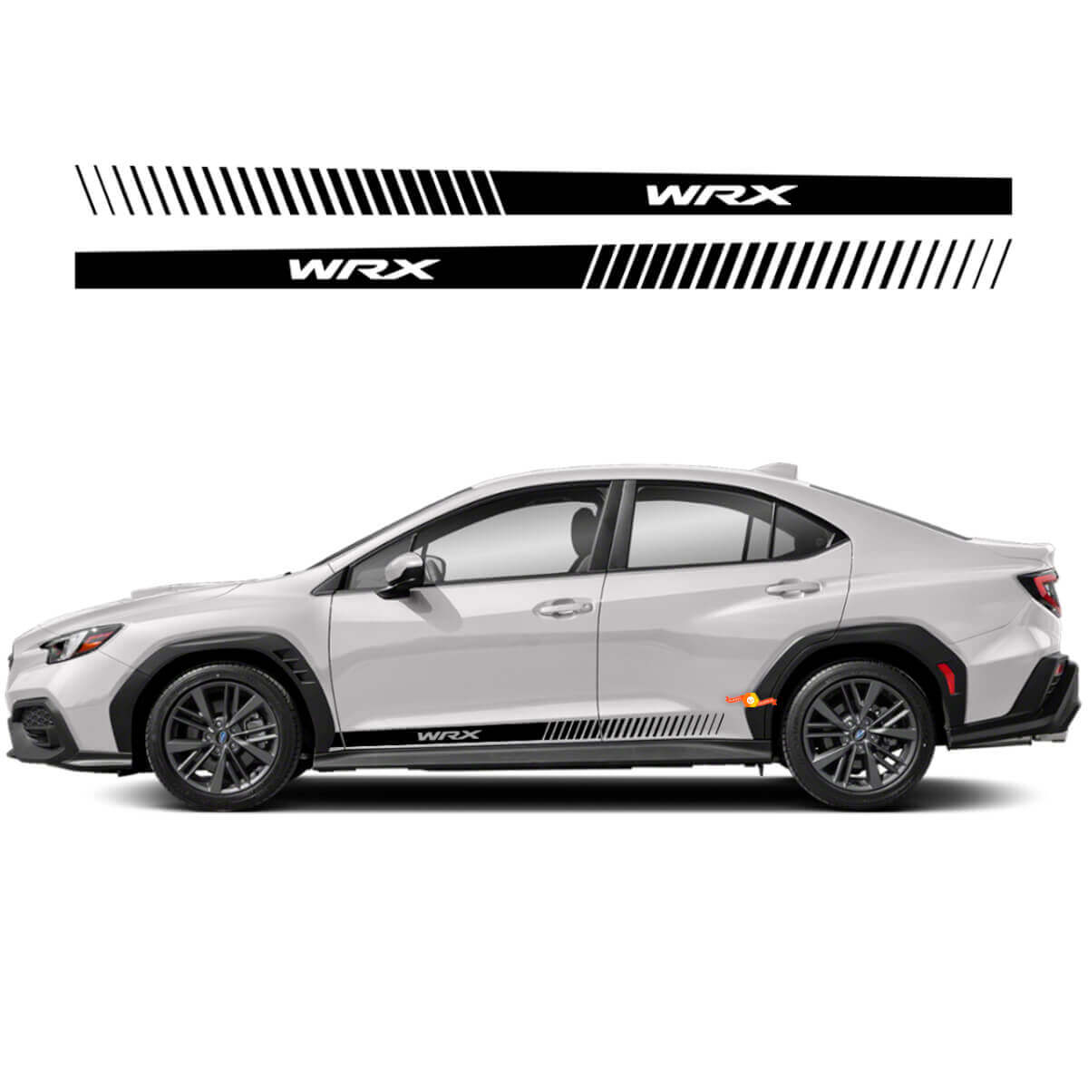 Paar Rocker Panel Seitenschweller Vinyl Karosserie Auto Streifen Renn-Vinyl-Aufkleber passen zu Suba WRX Impreza
