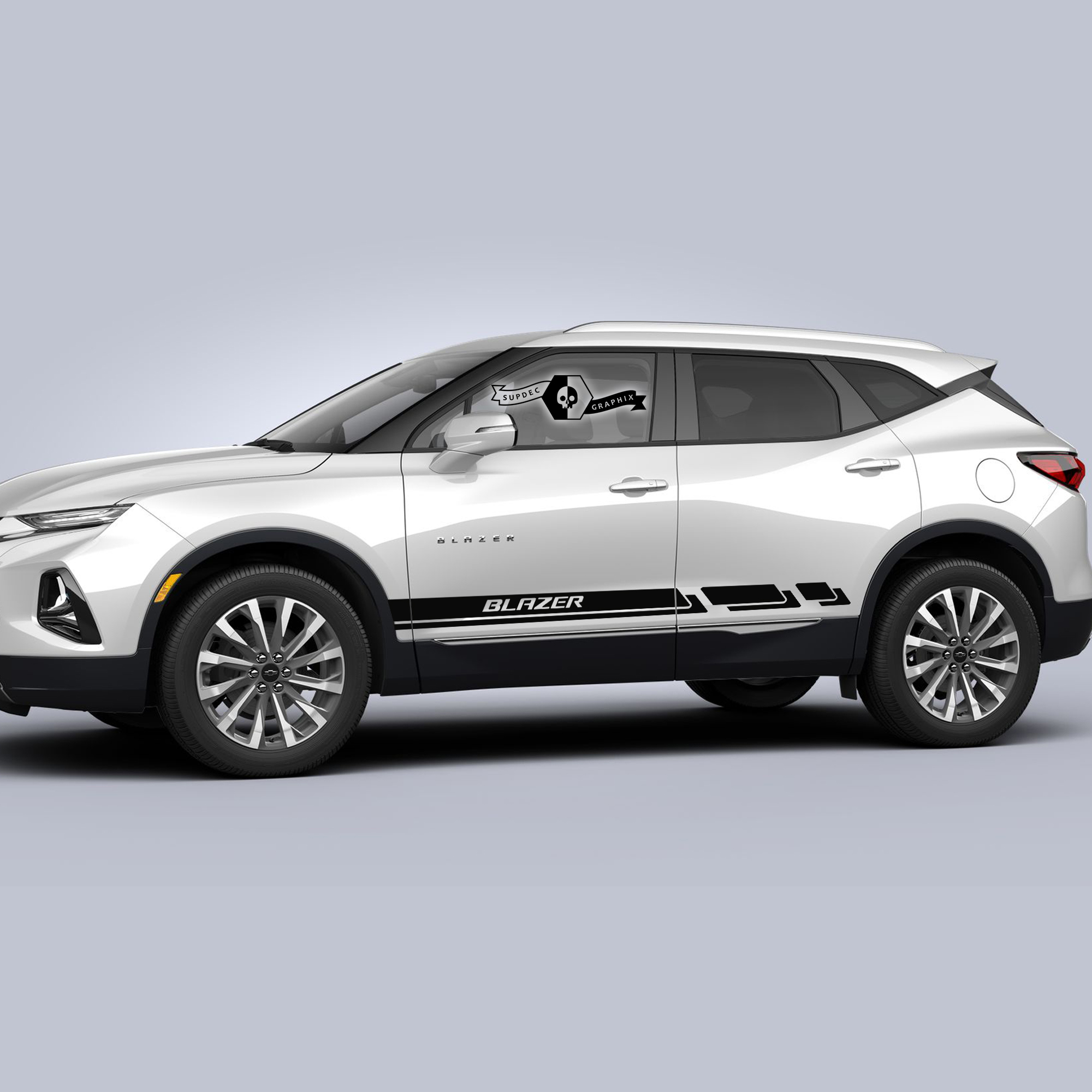 Paar Chevrolet Blazer 2023 Aufkleber Türen Side Rocker Panel Logo Neue Streifen Vinyl Aufkleber Aufkleber
