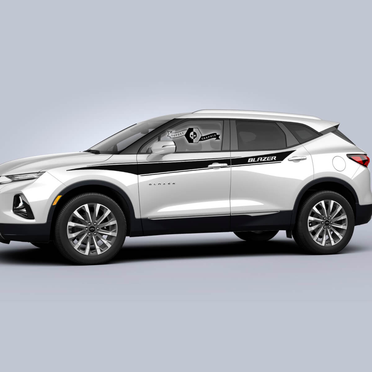 Paar Chevrolet Blazer 2023 Seitentüren, Streifen, Akzentlinie, Fender-Vinyl-Aufkleber
