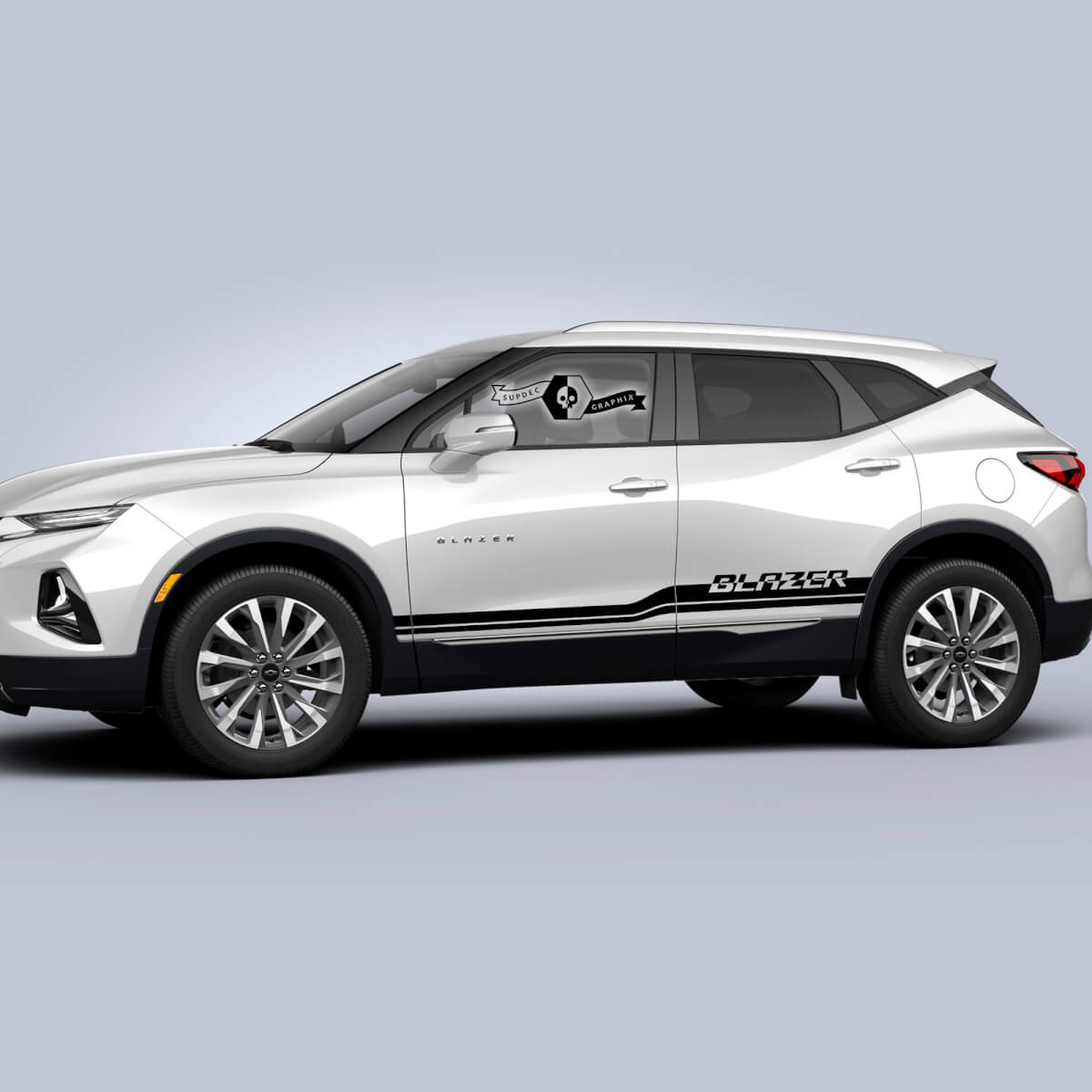 Paar chevrolet Blazer 2023 Abziehbilder Türen Side Rocker Panel Logo Neue Streifenausstattung Vinyl -Aufkleber Aufkleber