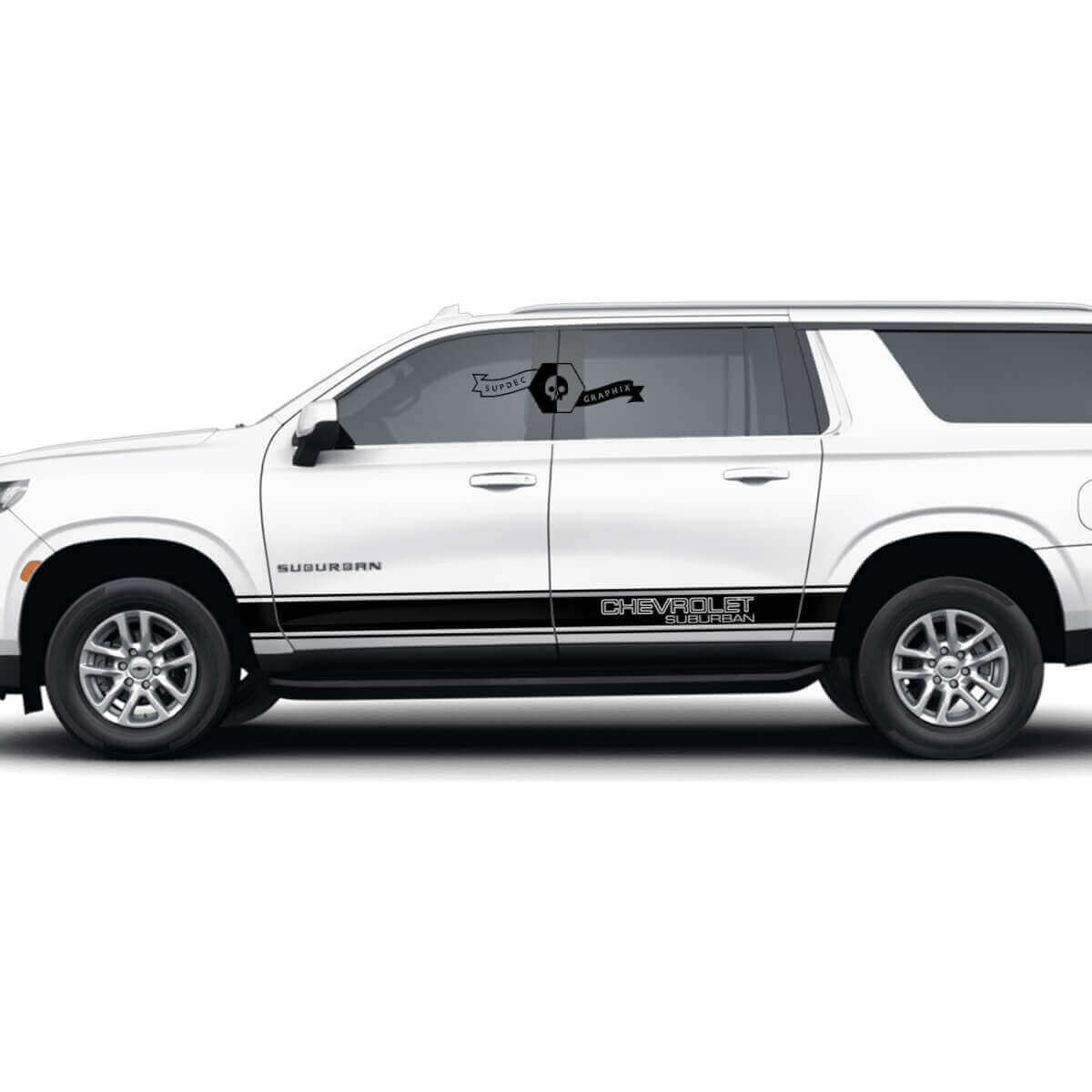 Paar Chevrolet Suburban Seitenschwellerstreifen Linie Türenverkleidung Vinyl Aufkleber Sticker
