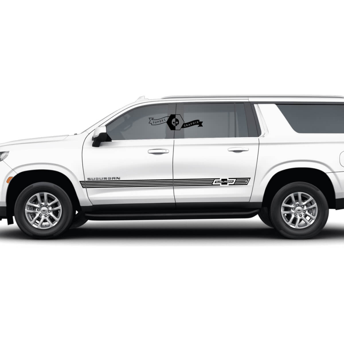 Paar Chevrolet Vorstädter Seitenstreifen Linien Türen schlanker Vinyl -Aufkleber aufkleben