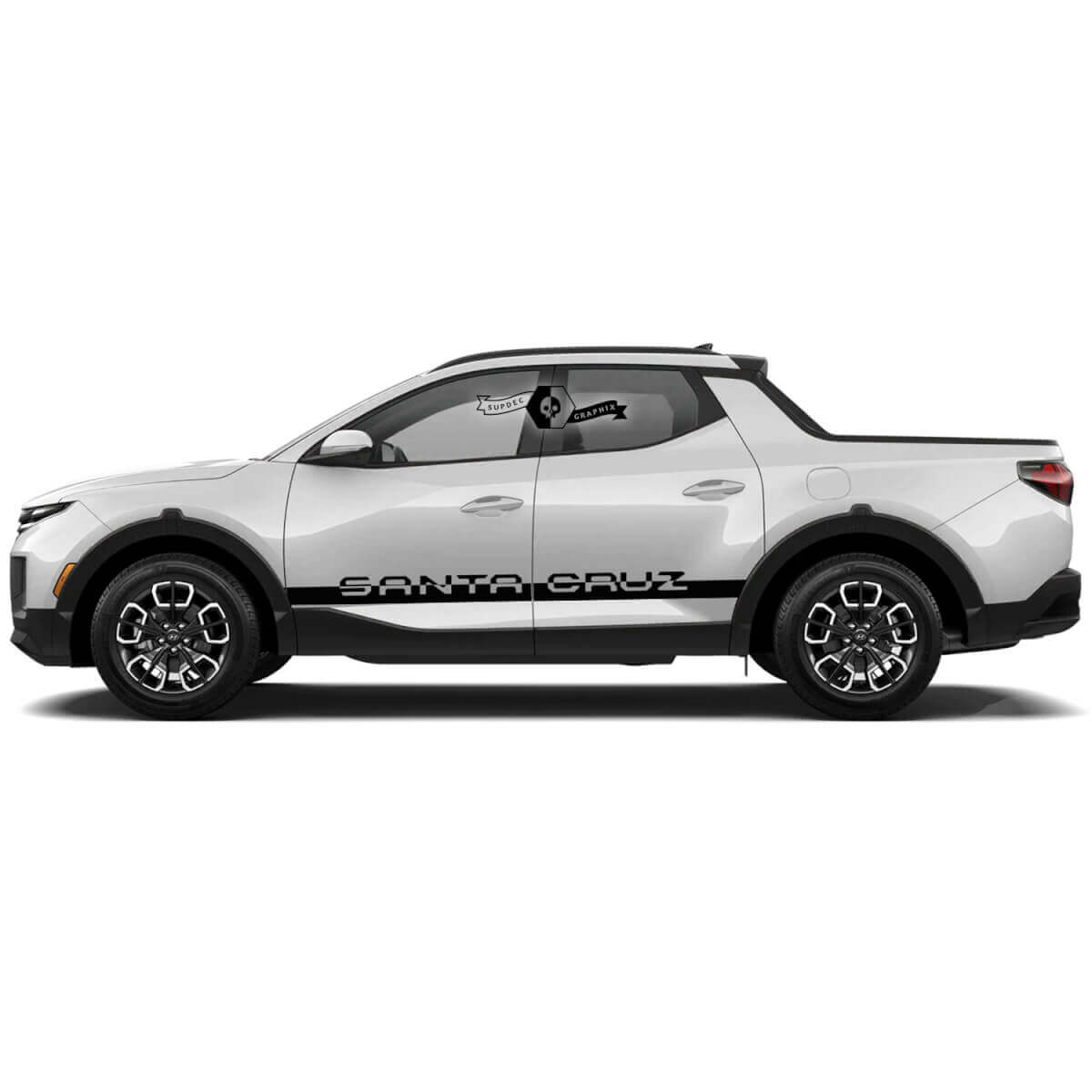 Marken-Schriftzug Seitenstreifen Vinyl-Aufkleber Set für Hyundai Santa Cruz