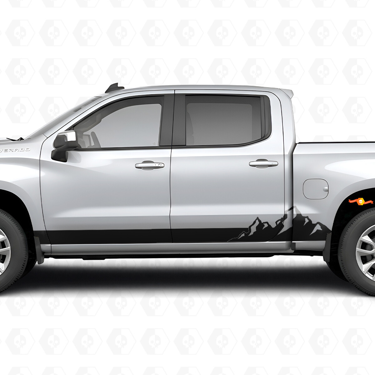 Bergketten-Tür- und Schwellerstreifen aus Vinyl für Chevrolet Silverado 1500 T1XX 2019-2026