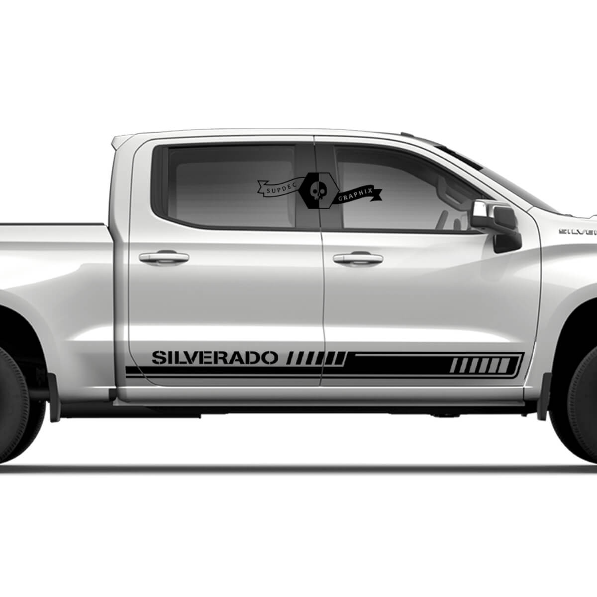 Paar Chevrolet Silverado Side Rocker Panel ARMY Doors Stripe Vinyl Aufkleber Aufkleber
