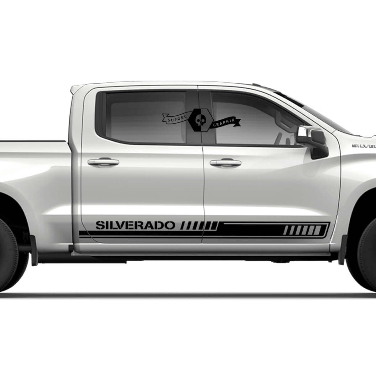 Paar Chevrolet Silverado Seitenschweller ARMY Türen Streifen Vinyl Aufkleber Sticker
