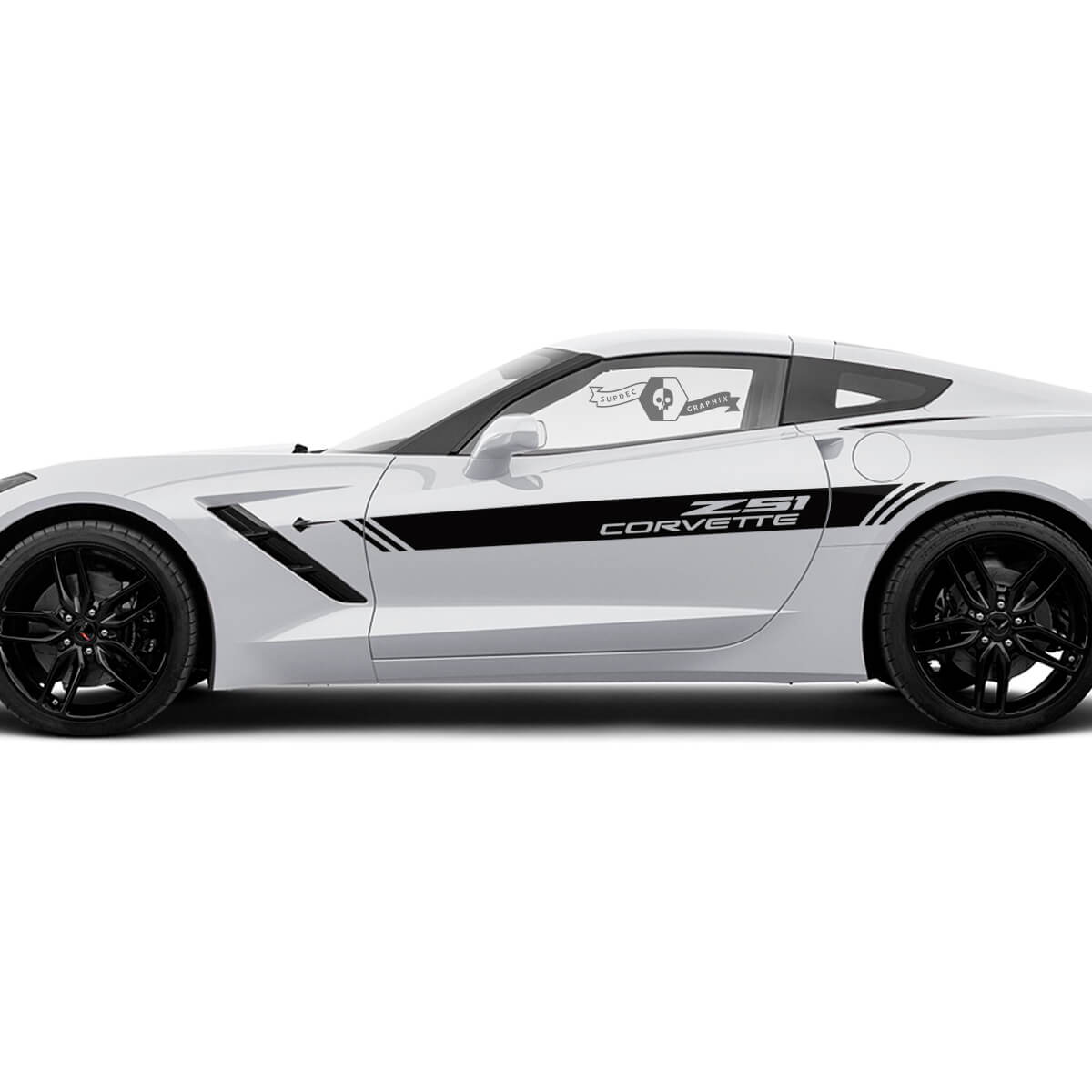 2x Chevrolet 2018 Corvette Side Doors Logo Z51 Stripe Vinyl Aufkleber