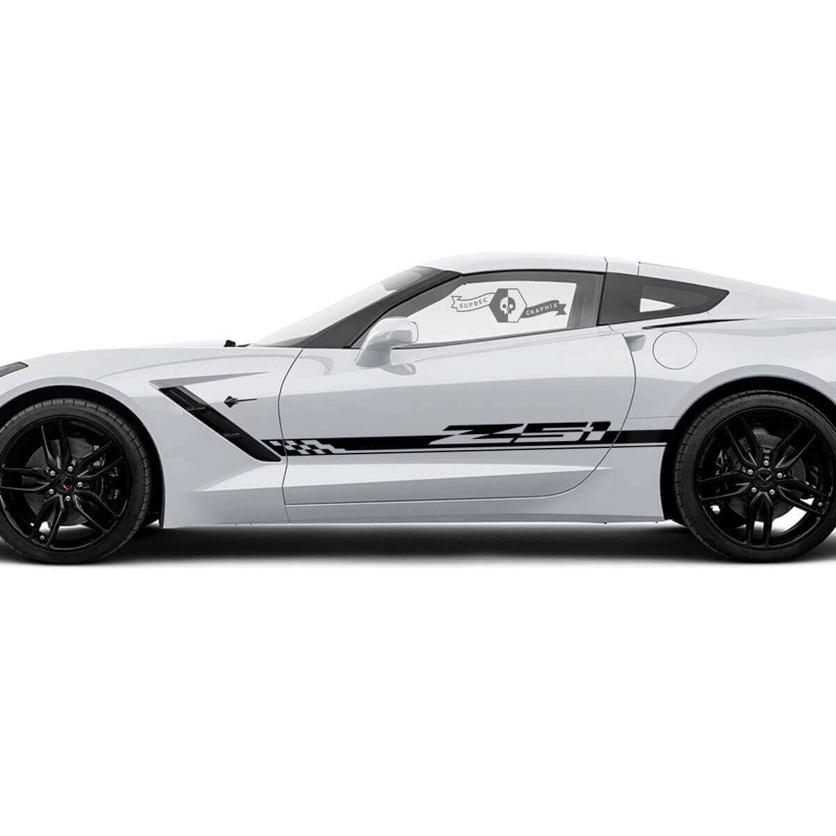 Schachbrettfahne Seitenstreifen Vinylaufkleber Chevrolet Corvette Z51