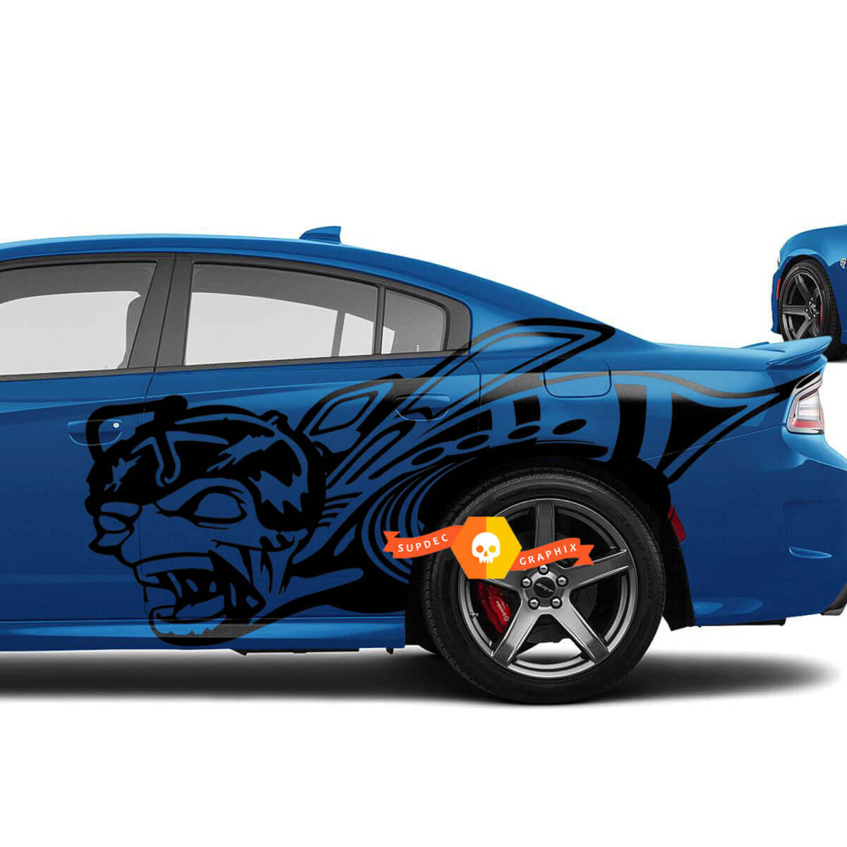 Zombie Super Bee Seiten-Vinyl-Aufkleber-Set für Dodge Challenger Charger
