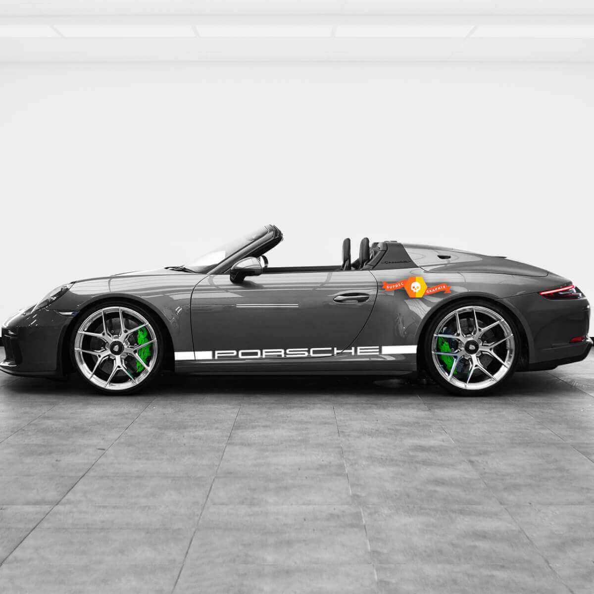 Heritage-Style Seitenstreifen Vinyl-Aufkleber-Set für Porsche 911 Speedster
