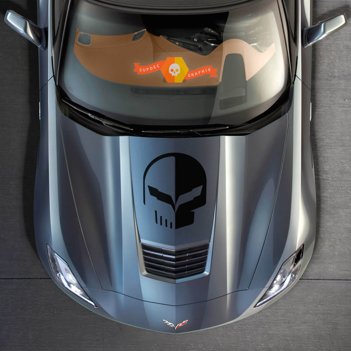 Chevy Chevrolet Corvette C7 Jake Racing Punisher Hood Vinyl Aufkleber Aufkleber
