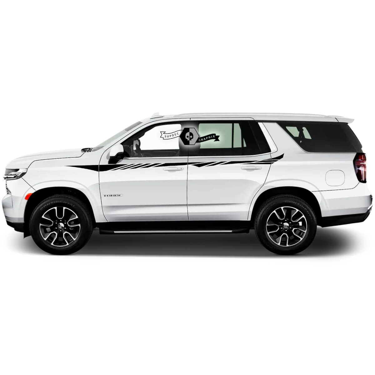 2X 2020 2021 2022 2023 + Grafiken Chevrolet Tahoe Stripes Doors Up Checkerboard Flag Vinyl Aufkleber Aufkleber
