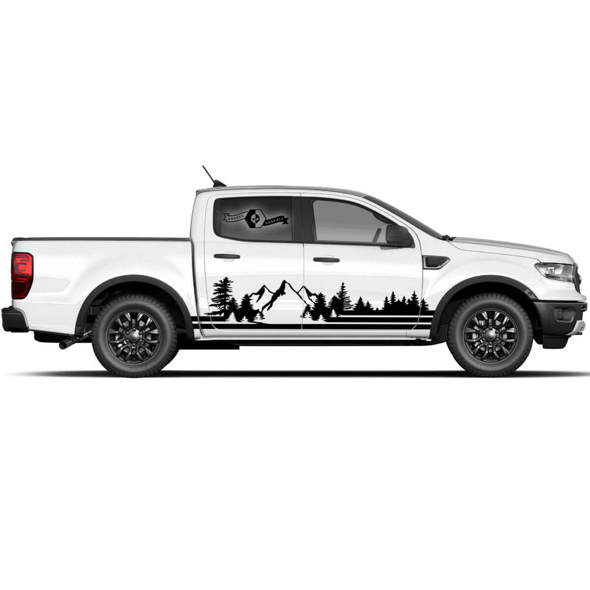 Paar Musclecar Ranger power truck Seitentüren Mountain Forest Grafik Set Seitenaufkleber Aufkleber
