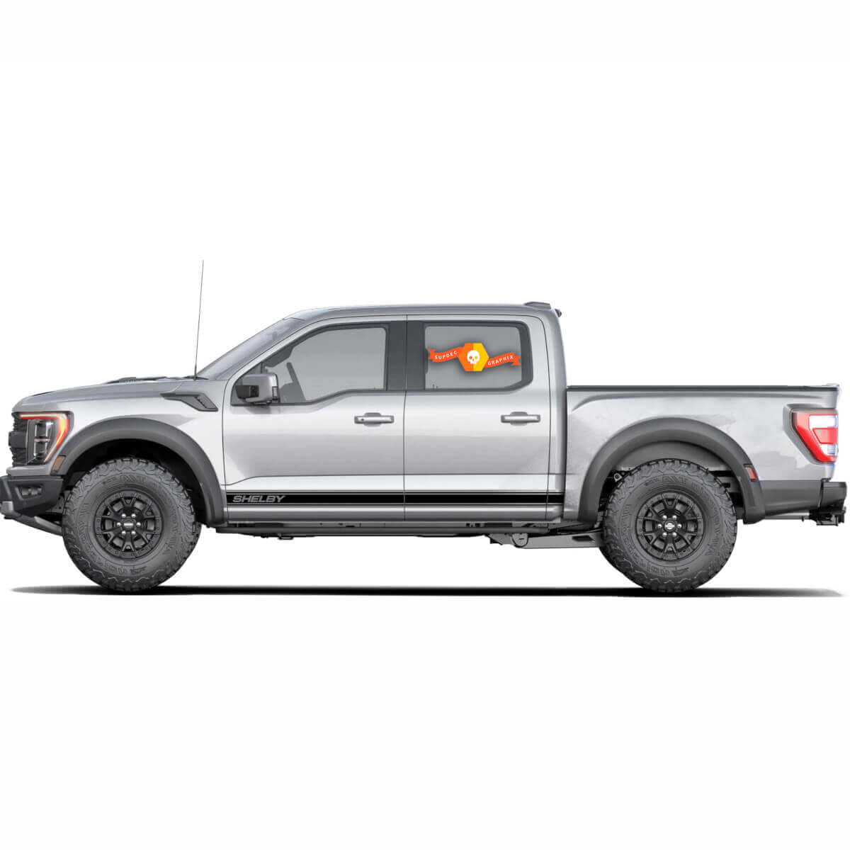 Shelby-Stil untere Seitenstreifen Vinylaufkleber Paar für Musclecar Truck 2022-23