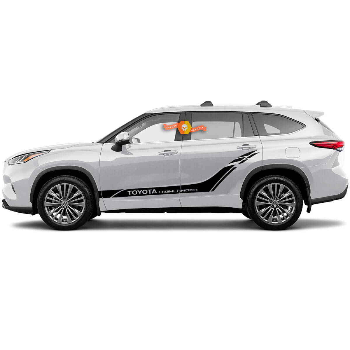 Paar Toyota 2020 Highlander Türen Bett Zierleiste Aufkleber Grafik Aufkleber Seitenstreifen Kit
