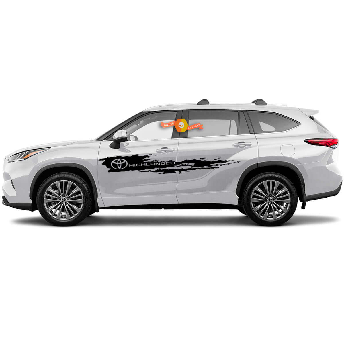 Paar Toyota 2020 Highlander Türen Wrap Zerstört Aufkleber Grafik Sticker Seitenstreifen Kit
