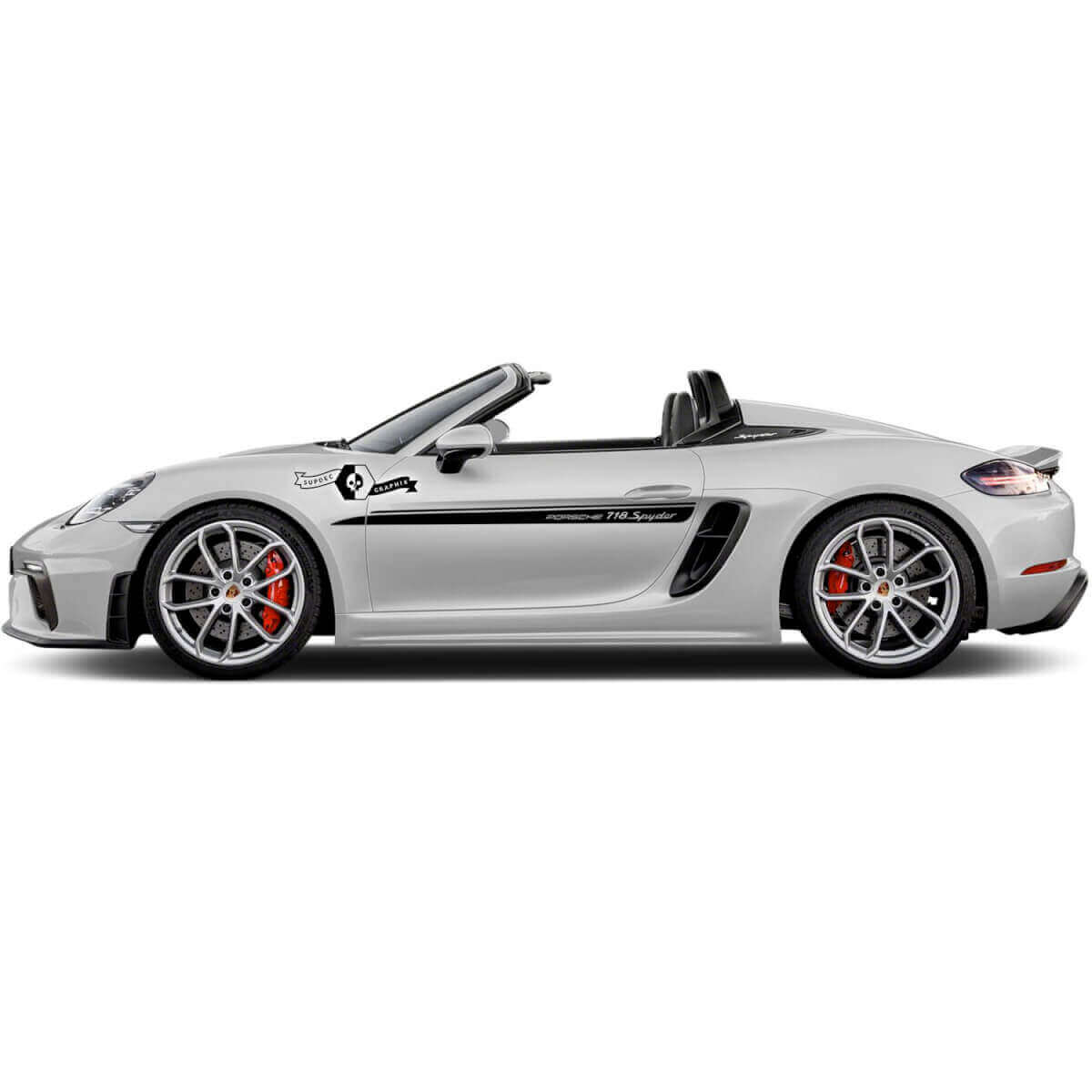 Racing Seitenstreifen Vinyl-Aufkleber für Porsche 718 Spyder 2022