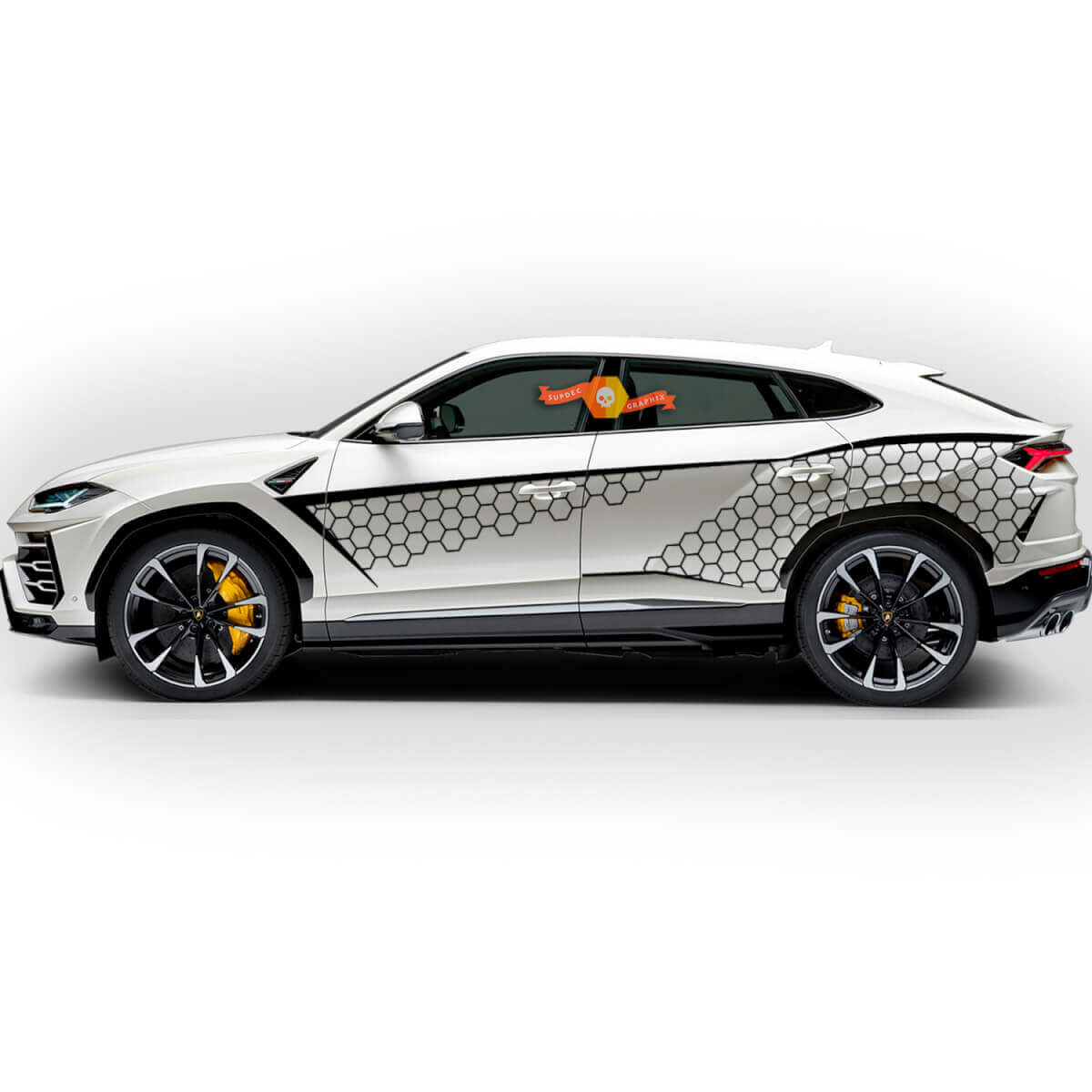 Paar Lamborghini Urus 2021 2022 2023 Seitentüren Waben Spritzschutz Vinyl Aufkleber Grafiken

