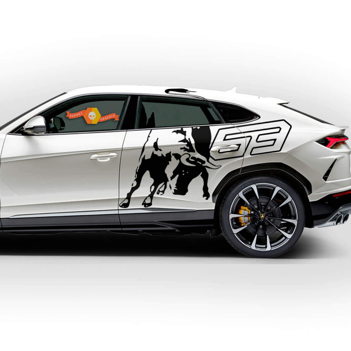 Paar Lamborghini Urus 2021 2022 2023 Seitentüren Wrap Logo Splash Vinyl Aufkleber Grafiken
