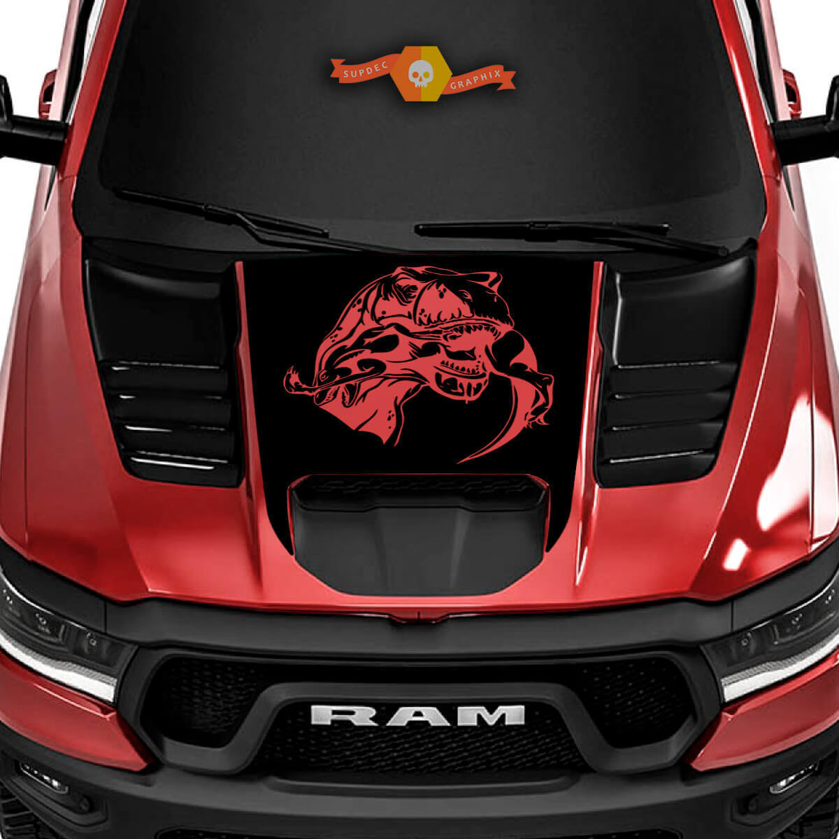 T-Rex Essender Raptor Motorhaubenaufkleber für Ram 1500 TRX