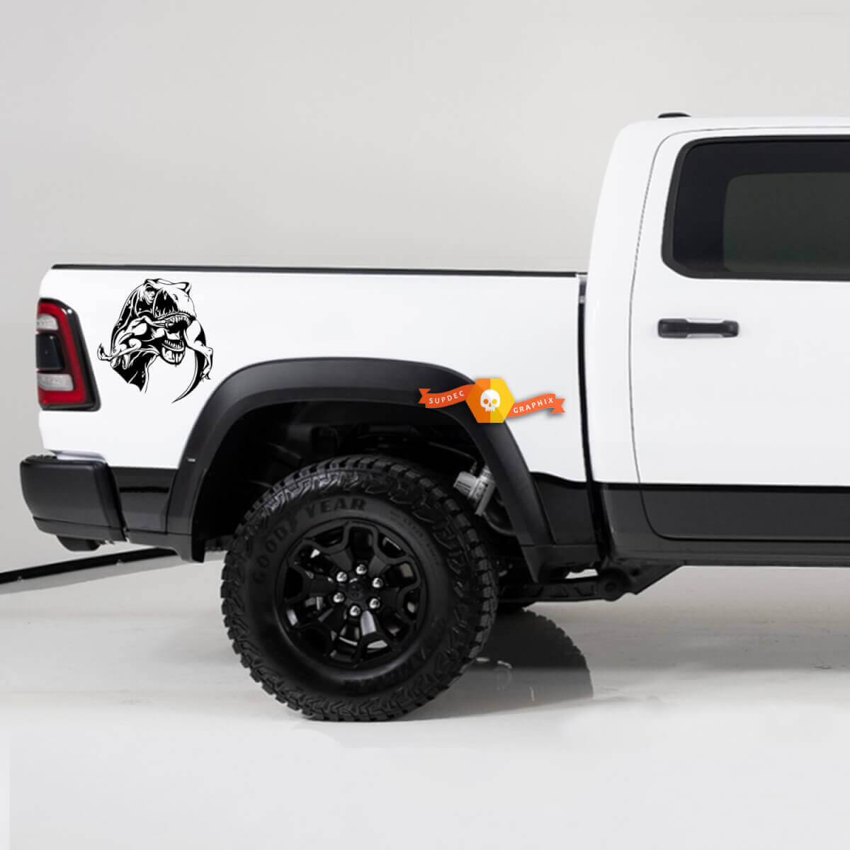 T-Rex isst Rückseiten Vinyl-Aufkleber Set für Dodge Ram TRX