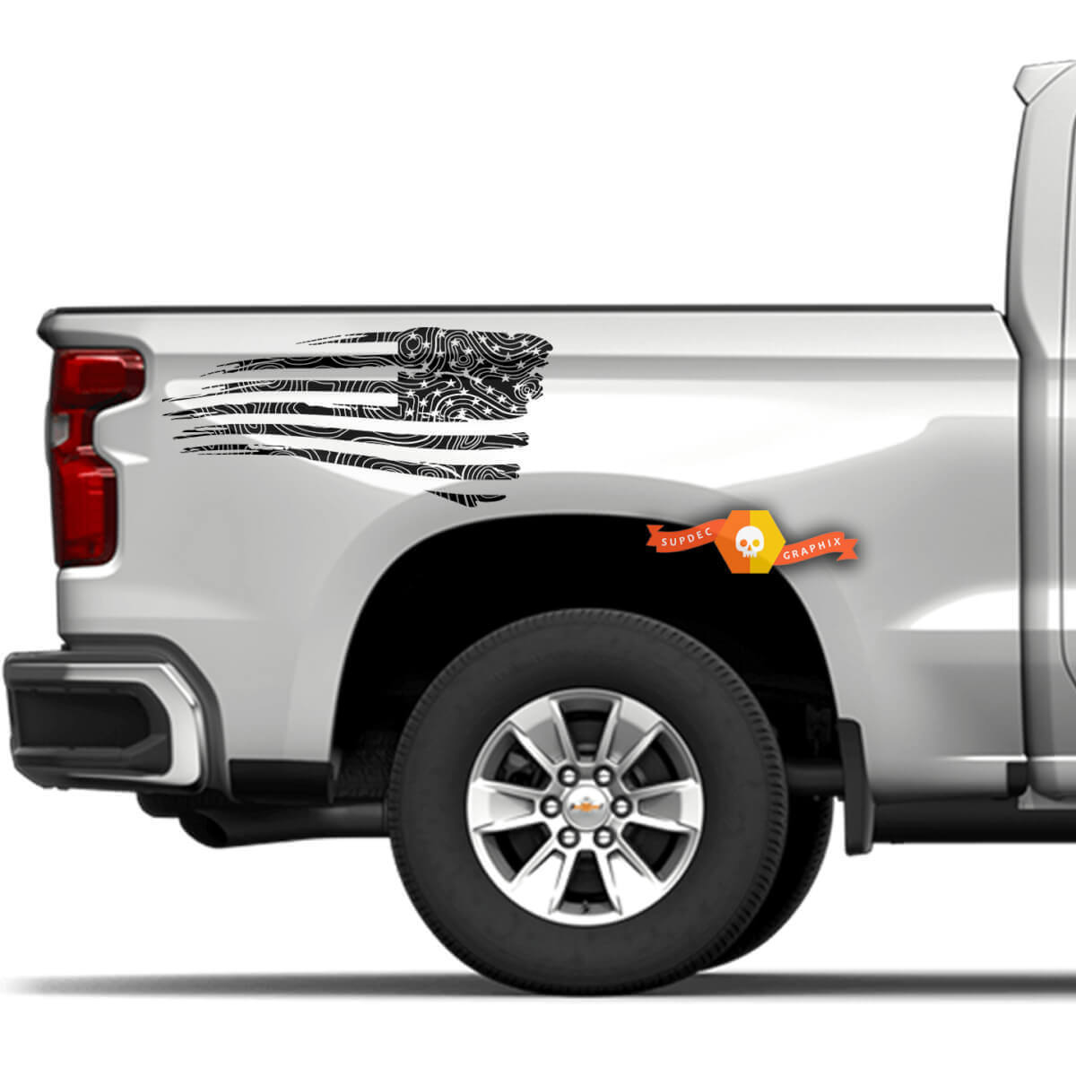US-Flagge Heck Seiten-Vinylaufkleber für Dodge Musclecar Toyota Trucks