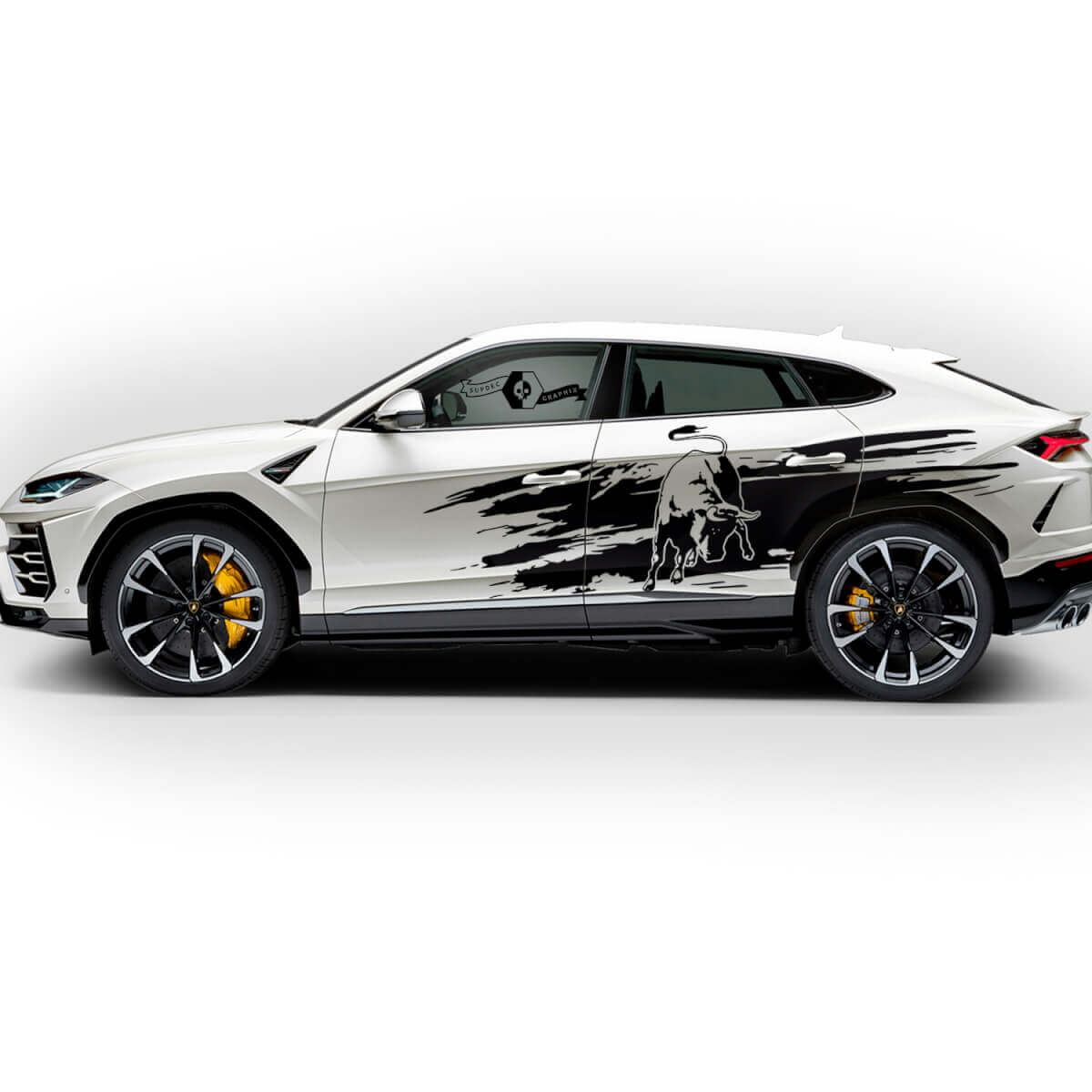 Paar Lamborghini Urus 2021 2022 2023 Seitentüren Folie Zerstörtes Logo Splash Vinyl Aufkleber Grafiken
